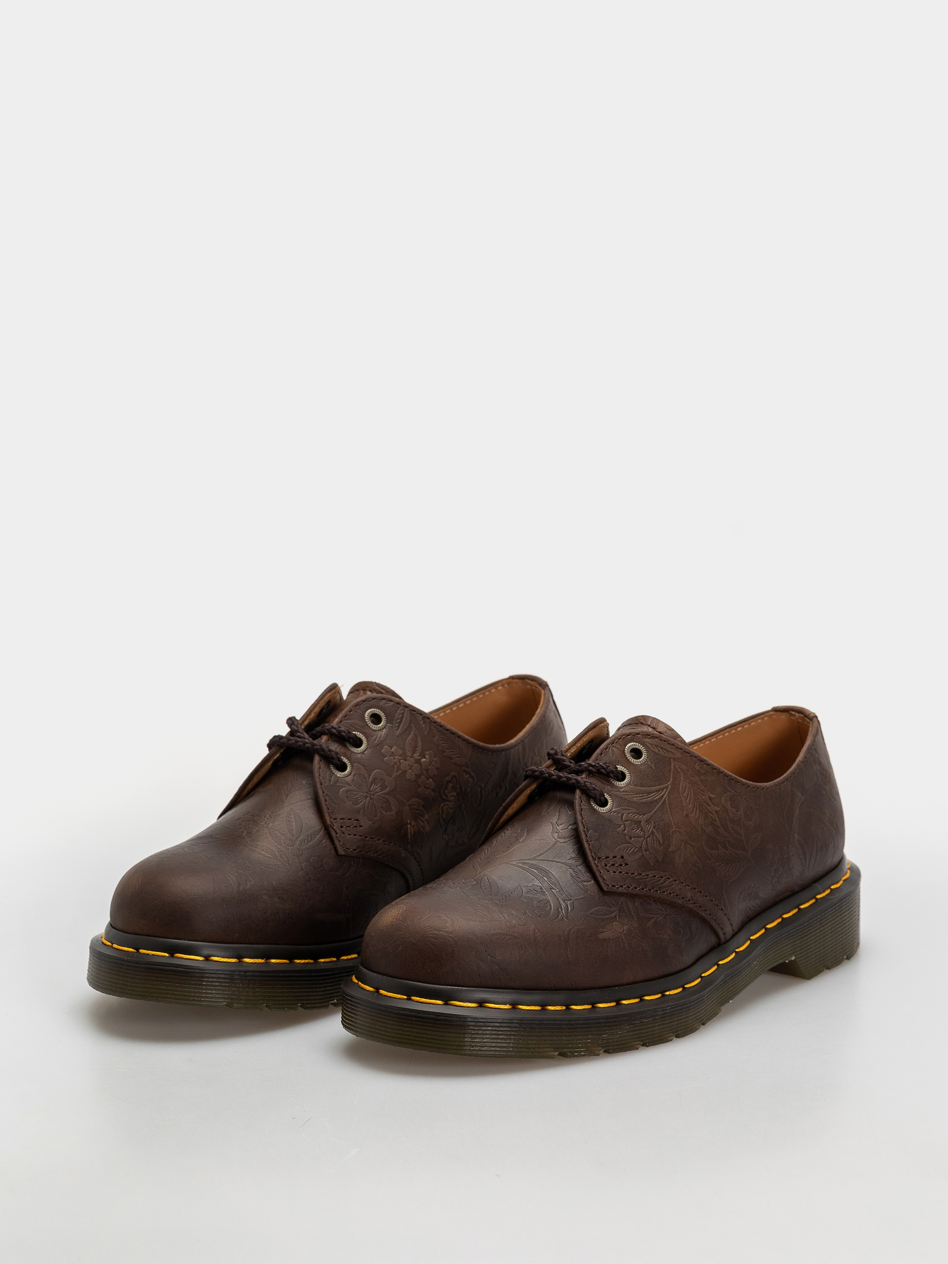 Topánky Dr. Martens 1461 Emboss Floral Wmn (dark brown)