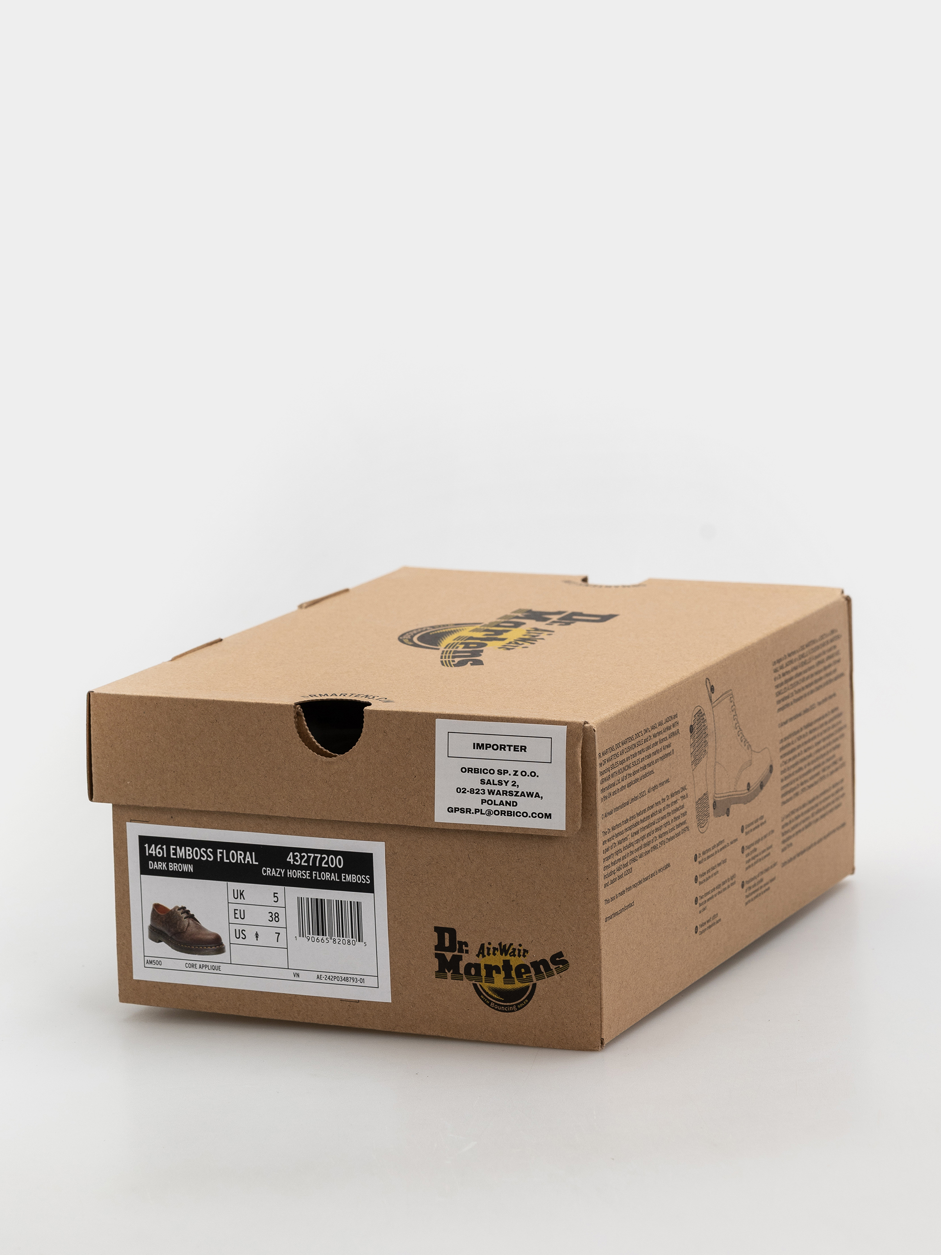 Topánky Dr. Martens 1461 Emboss Floral Wmn (dark brown)