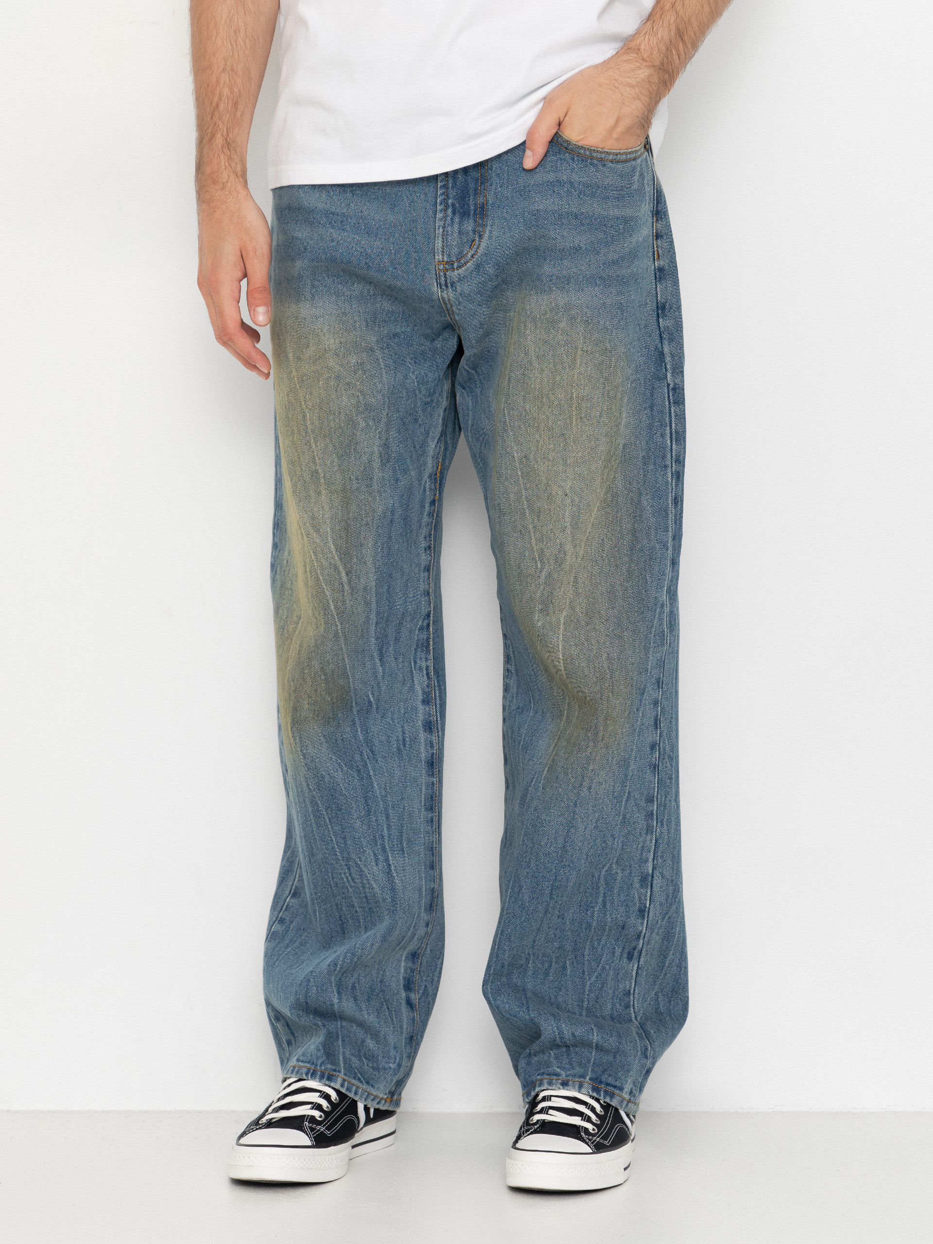 Nohavice OBEY Nelson Straight Denim (garage wash indigo)