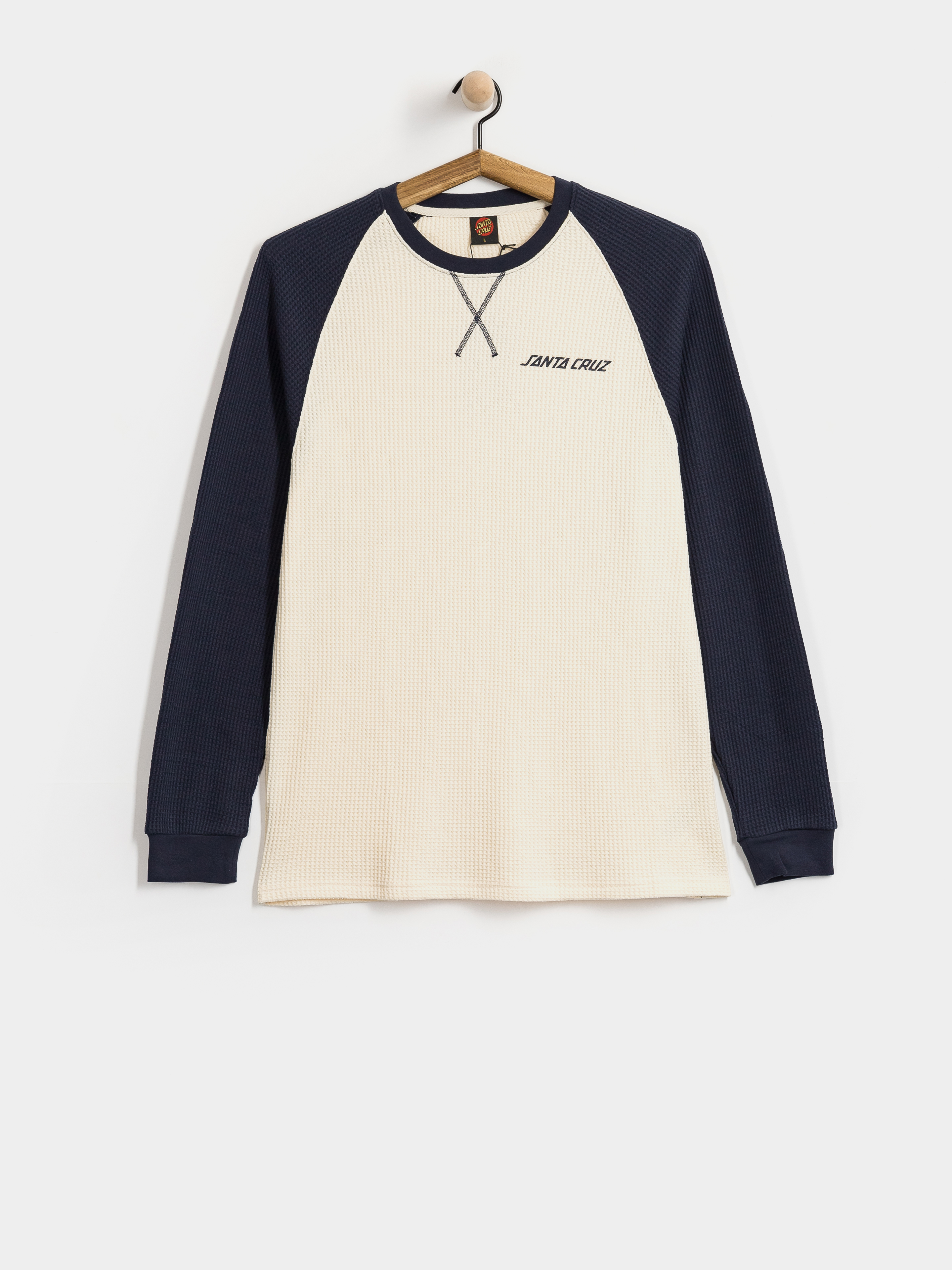 Triko Santa Cruz Classic Strip Raglan (wax paper/midnight blue)