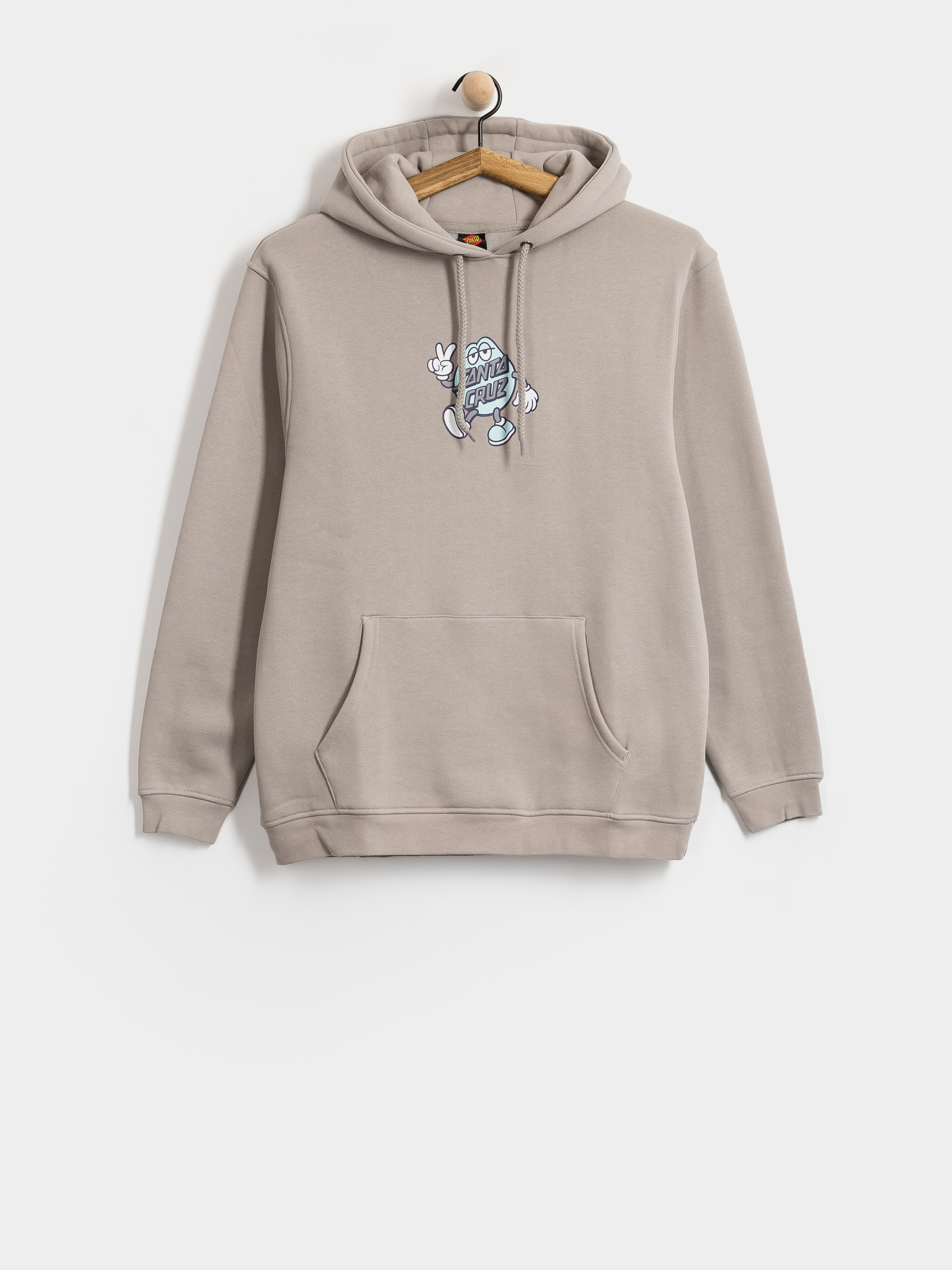 Mikina s kapucňou Santa Cruz Dot Guy Front HD (warm grey)
