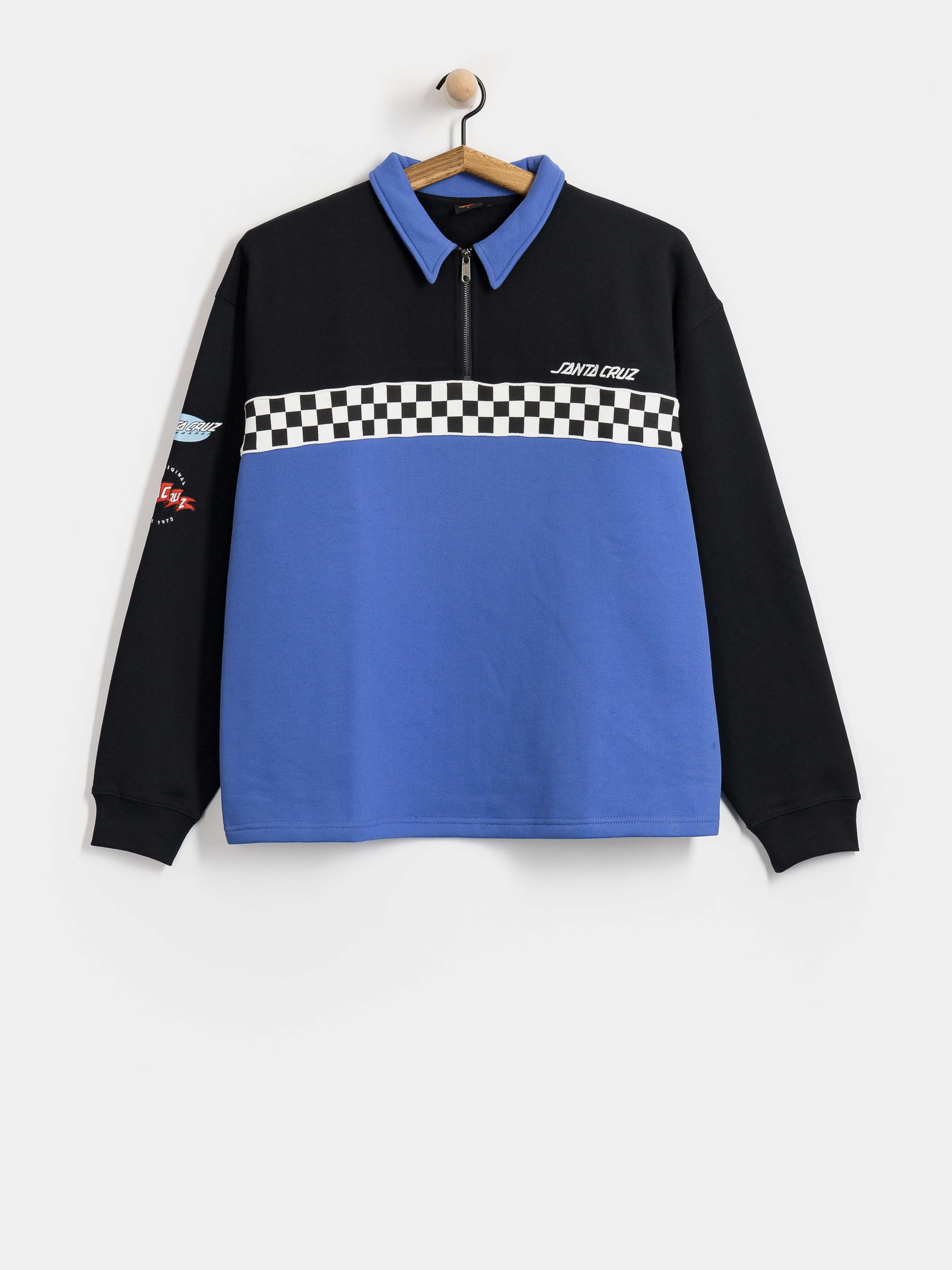 Mikina Santa Cruz Podium 1/4 Zip (black/sapphire)