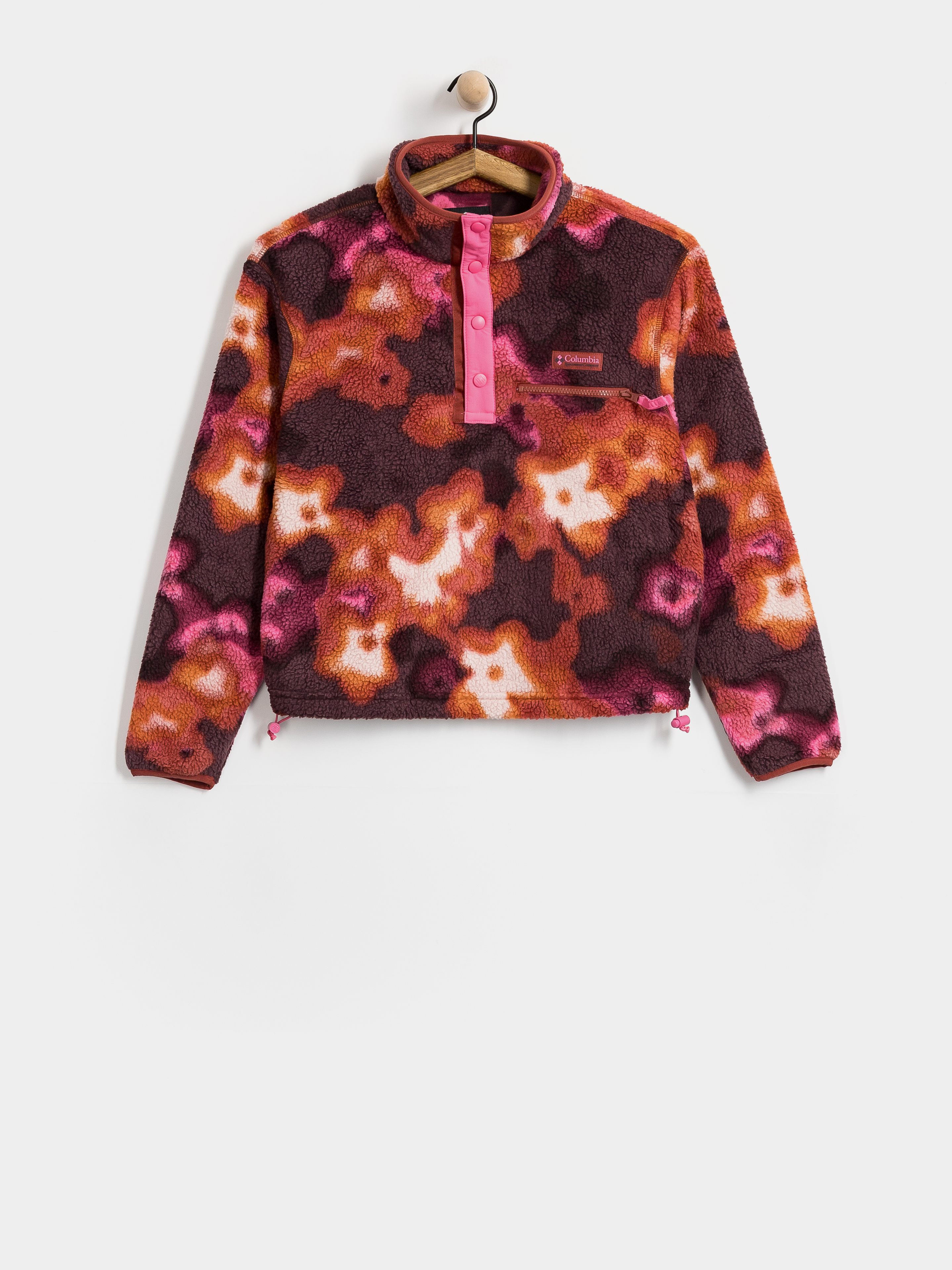 Flu00edsovu00e1 mikina Columbia Helvetia II Printed Cropped Half Snap Wmn (red oxide/dyef)