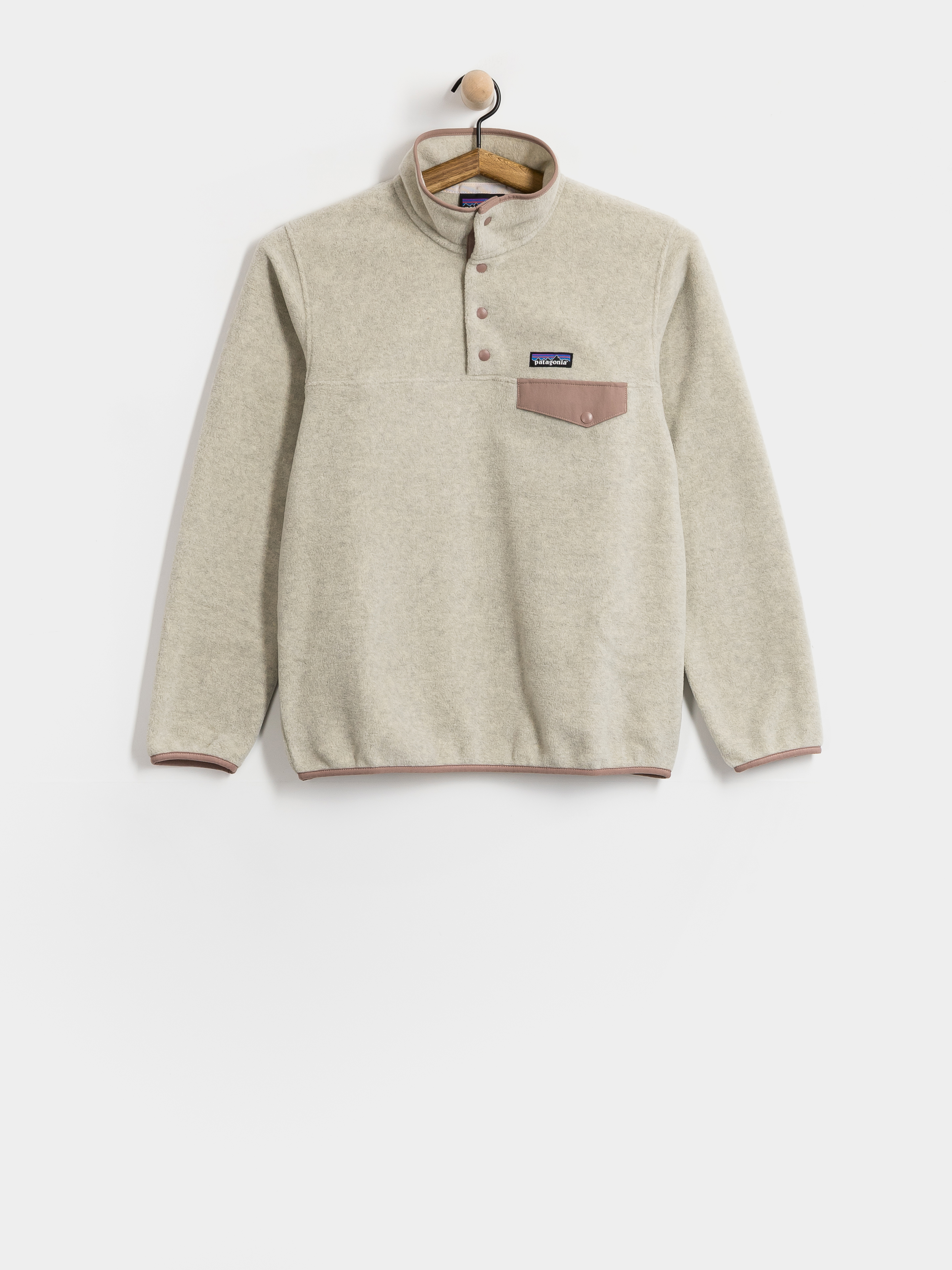 Flu00edsovu00e1 mikina Patagonia Lightweight Synch Snap T Wmn (oatmeal heather w/moonrise taupe)