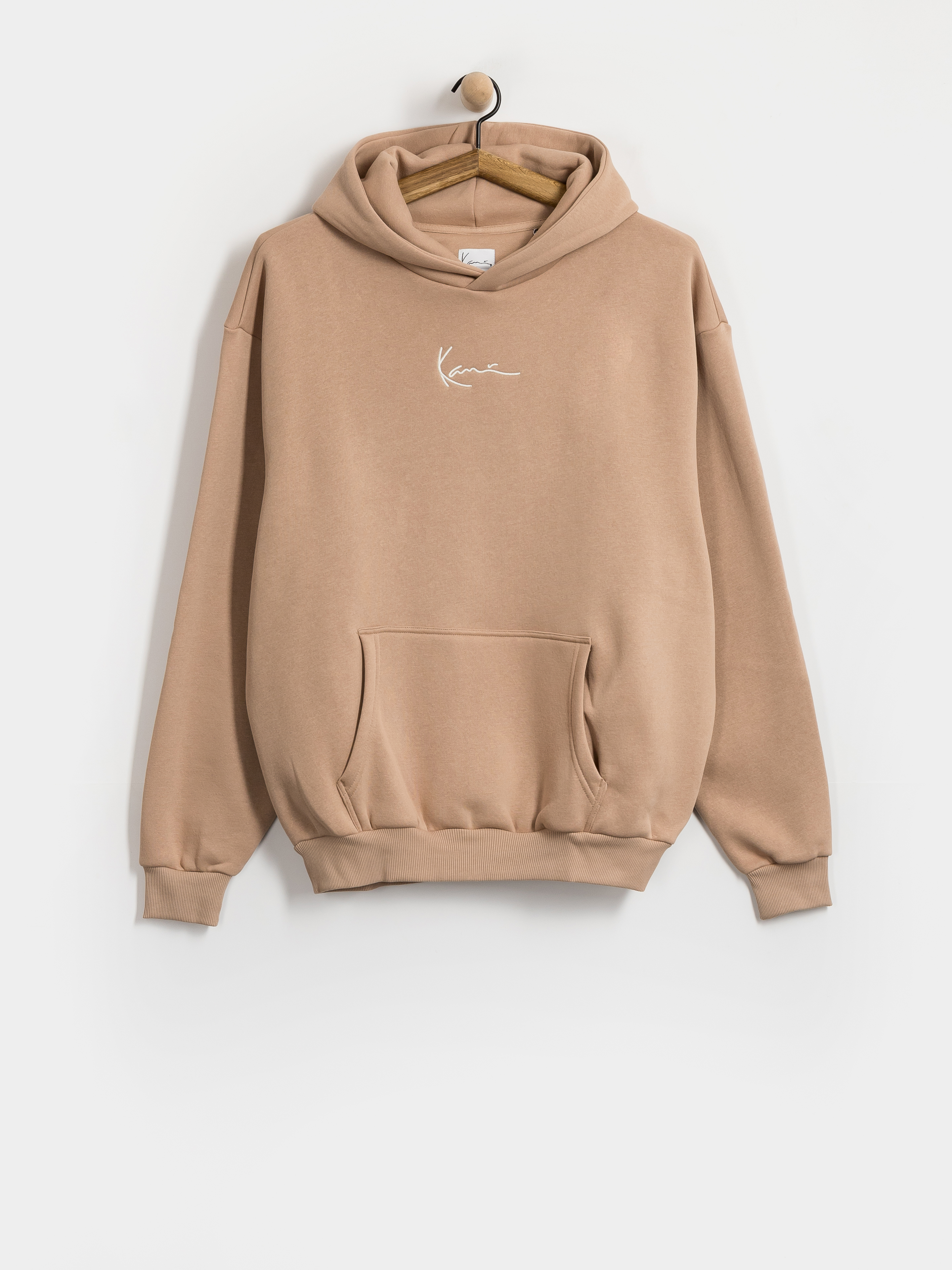 Mikina s kapucu0148ou Karl Kani Small Signature Essential OS HD (taupe)