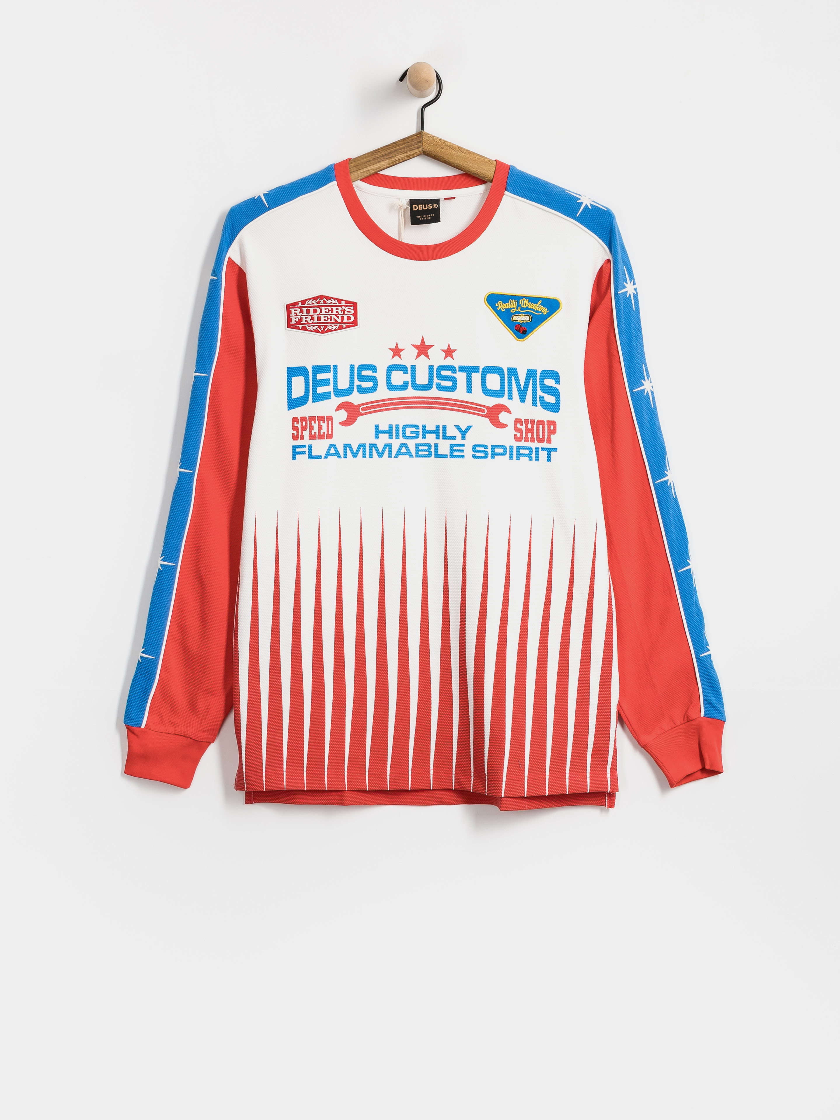 Triko Deus Ex Machina Trife Life Moto Jersey (tofu white)