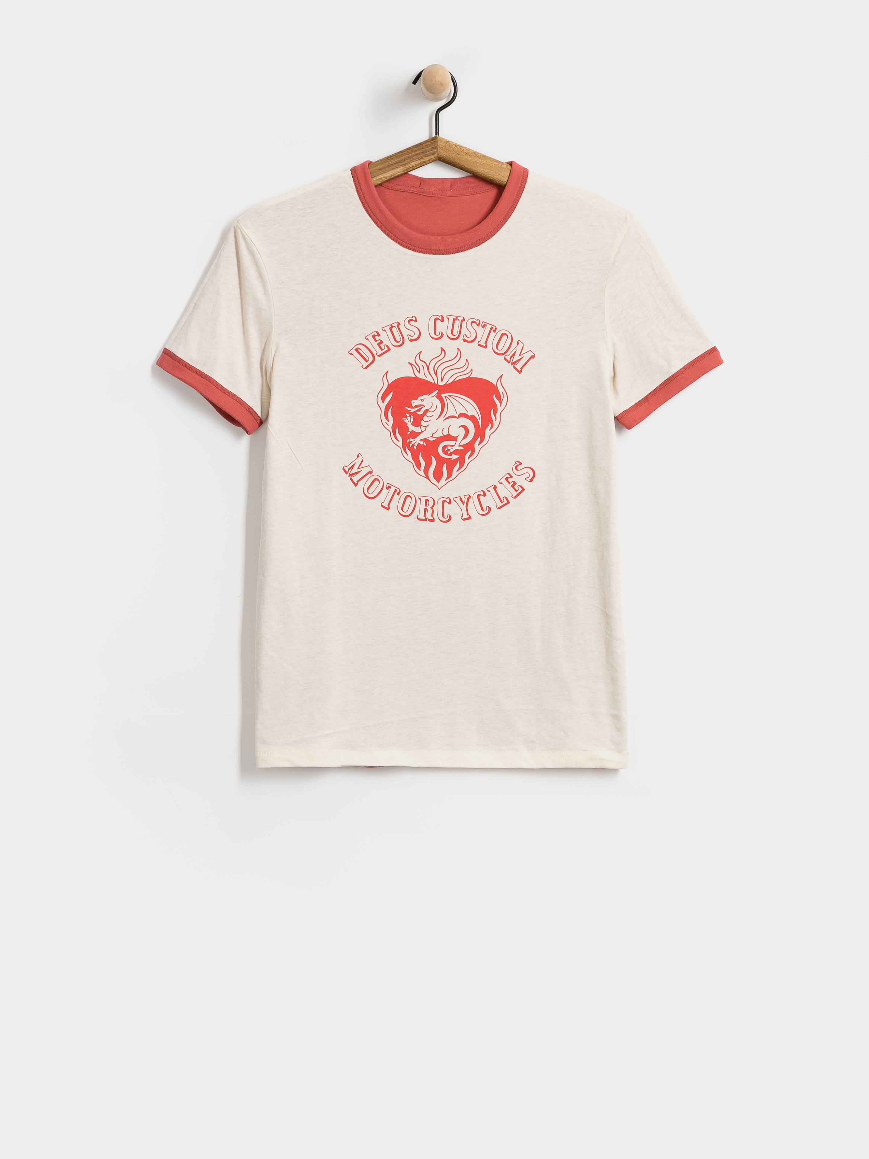 Tričko Deus Ex Machina Two Minds Ringer (dirty white/red apple)