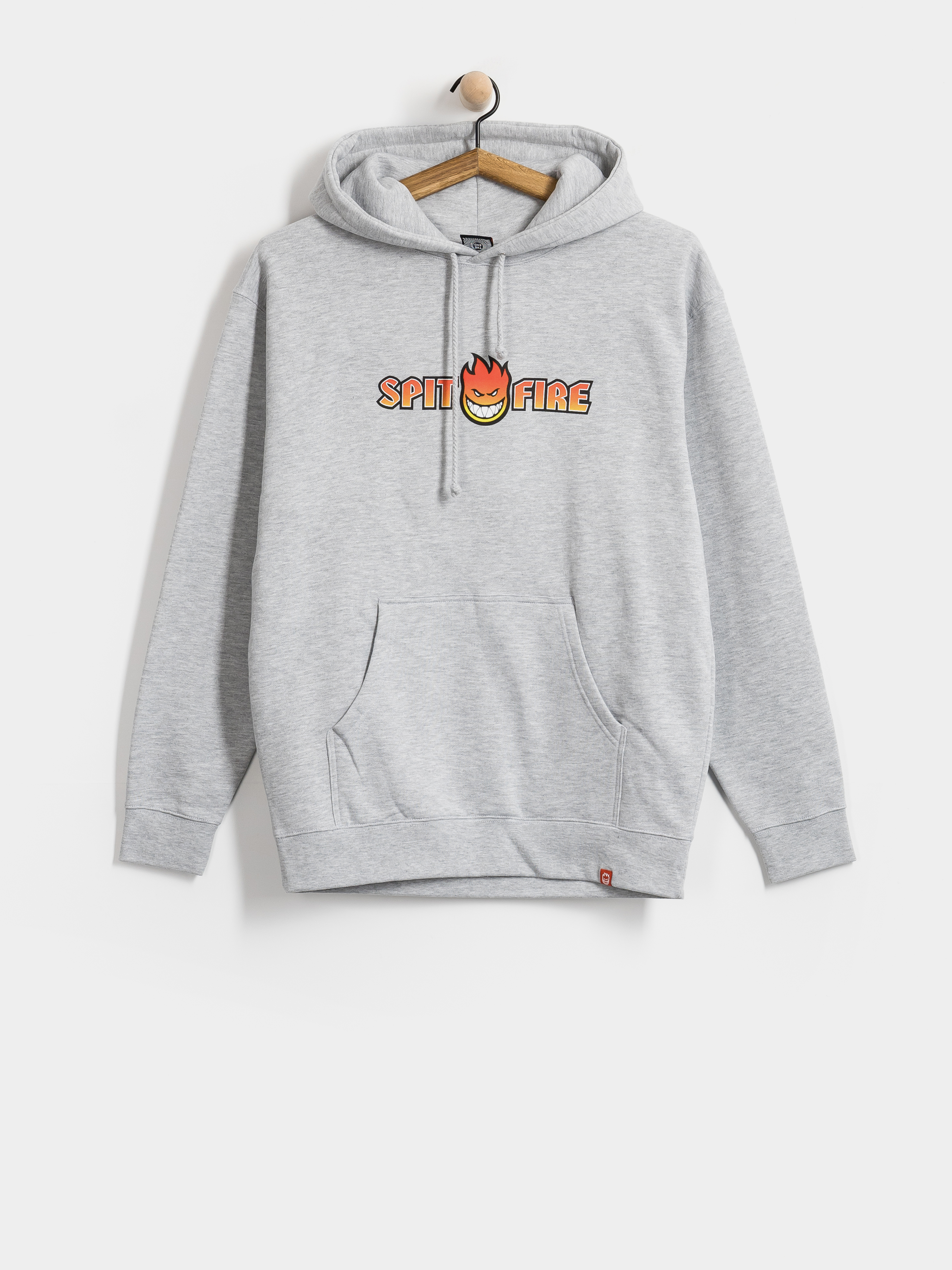 Mikina s kapucňou Spitfire Og Split Fade Fill HD (grey heather w/multi color print)