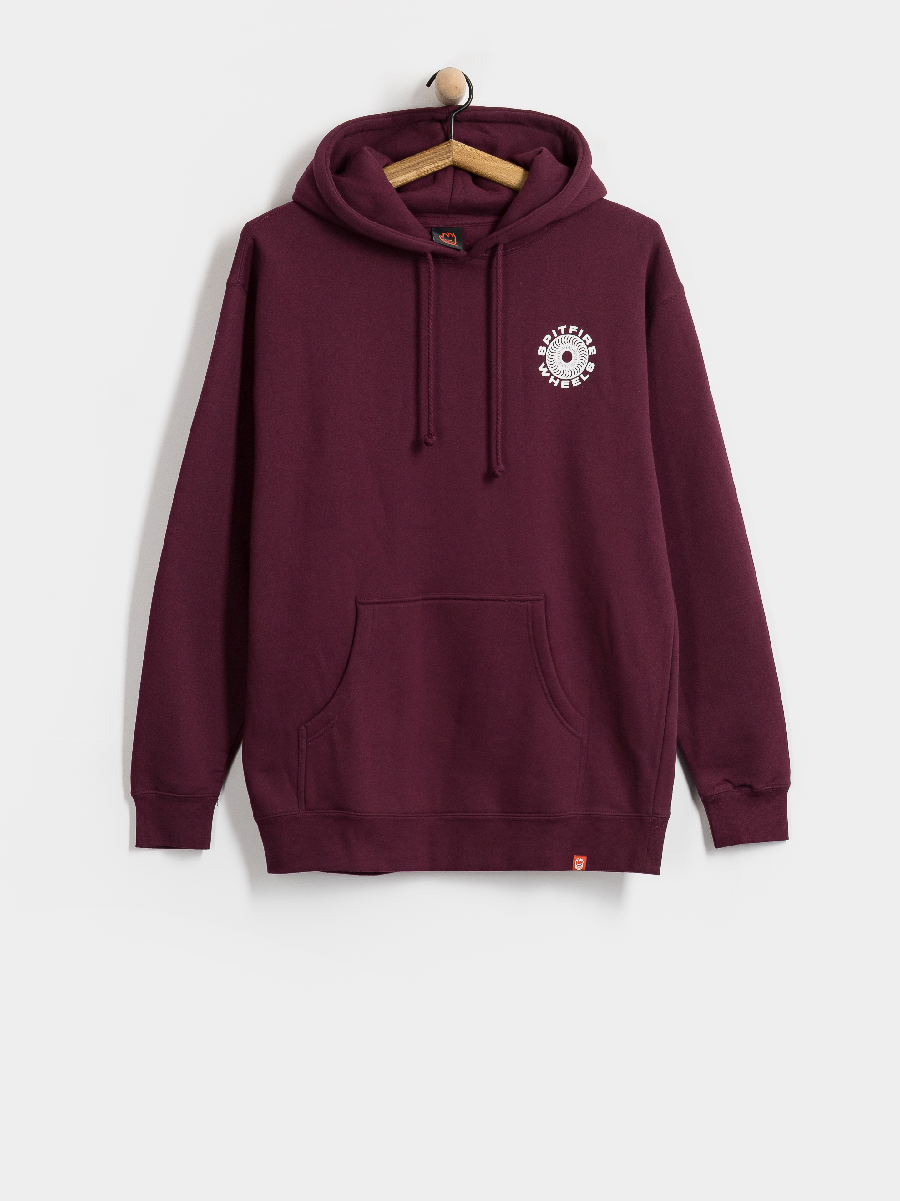Mikina s kapucňou Spitfire Classic 87 Swirl Fill HD (maroon w/white&black prints)