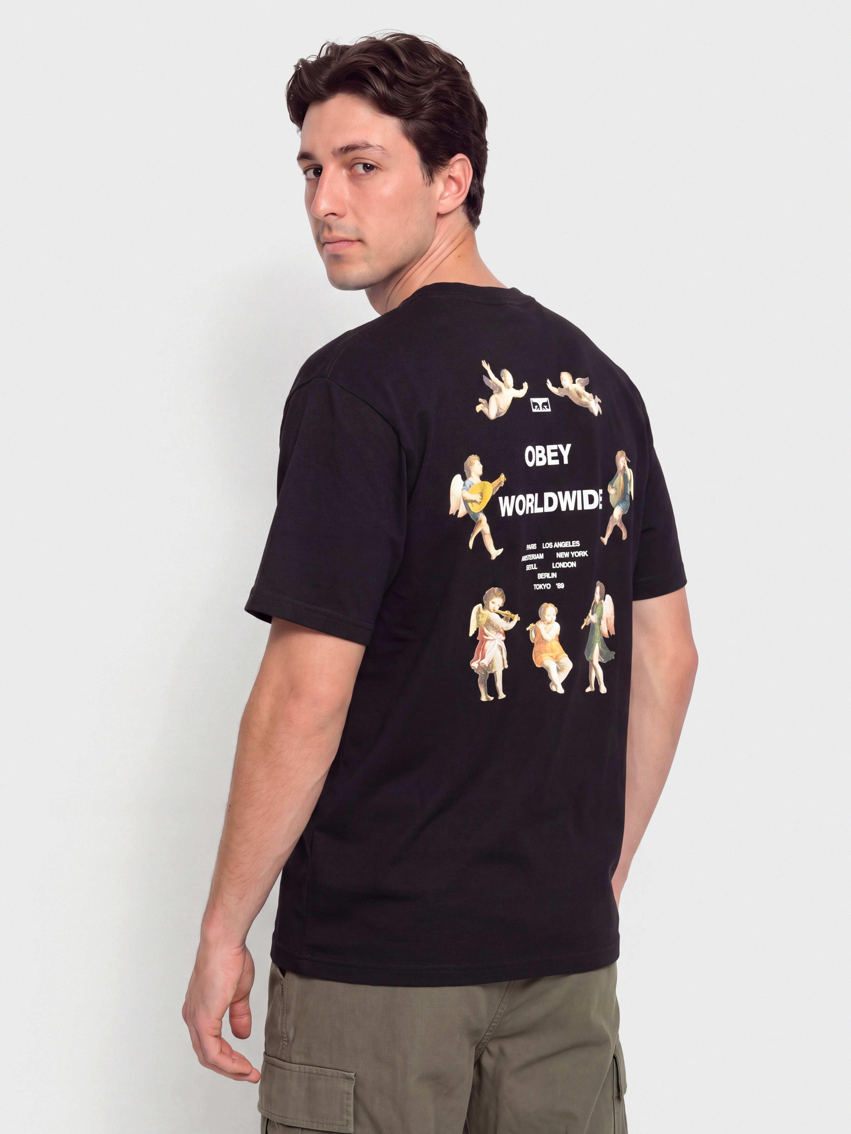 Tričko OBEY Angels Above (black)
