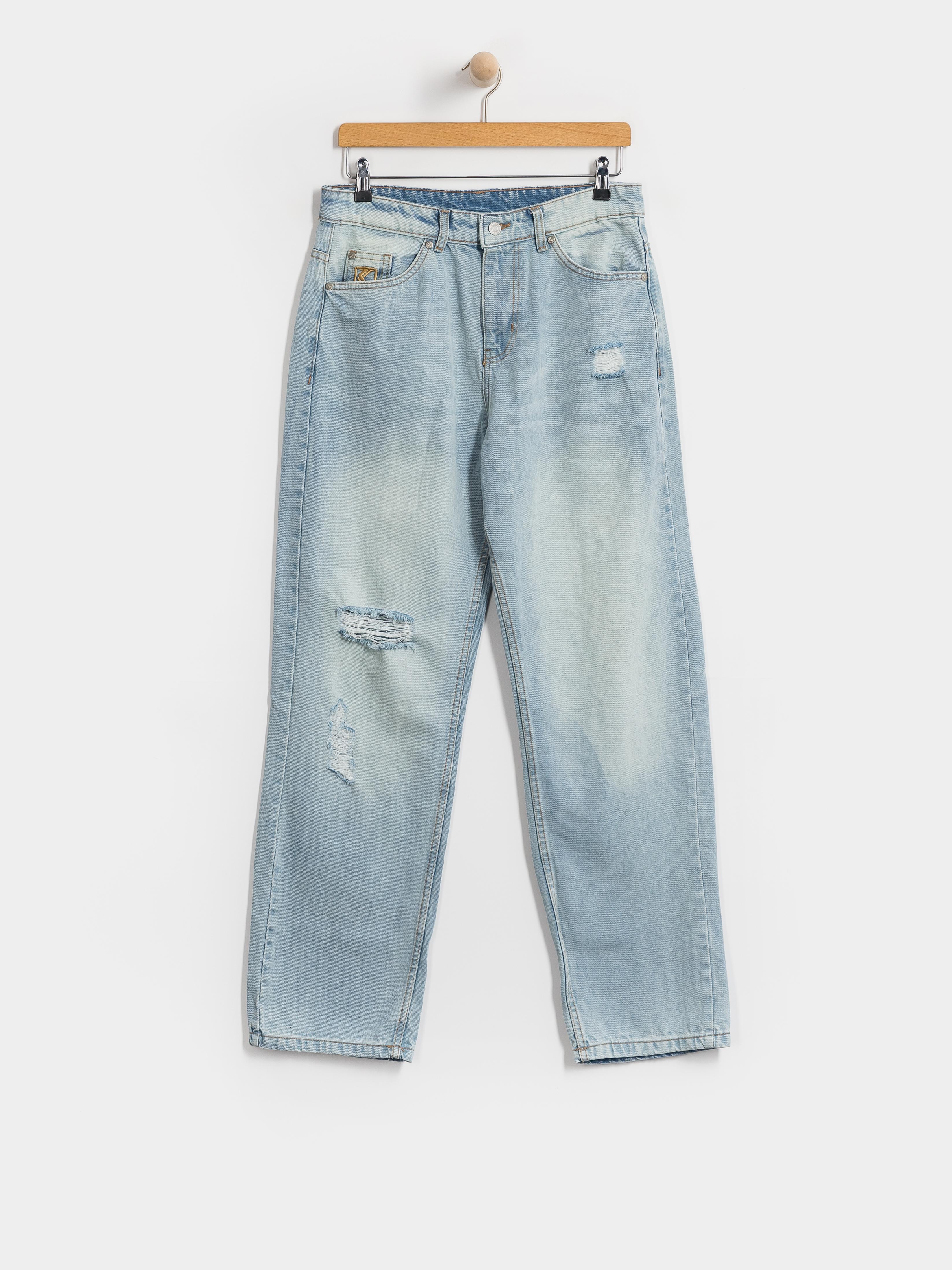 Nohavice Karl Kani OG Distressed Straight Leg (light blue)