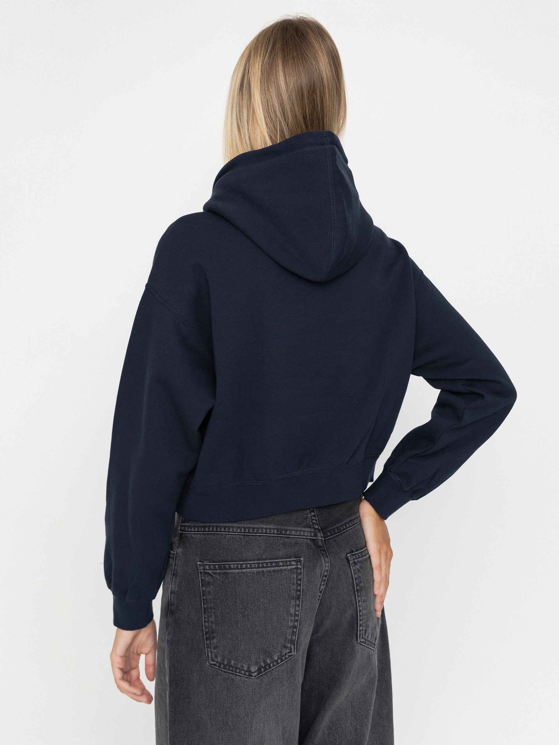 Mikina s kapucňou OBEY Studios Collegiate HD Wmn (dark navy)