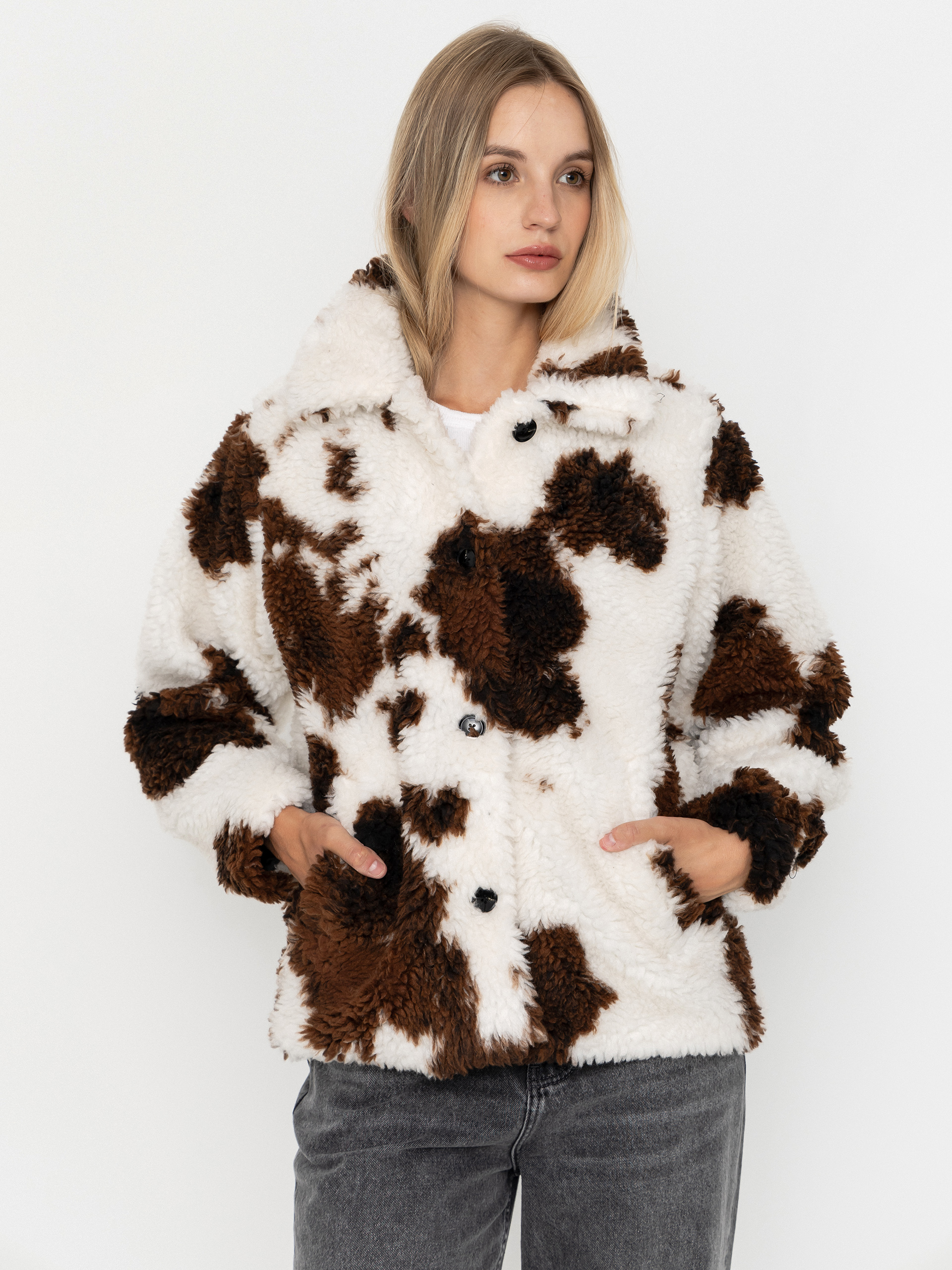 Bunda OBEY Nolie Sherpa Wmn (cow print)