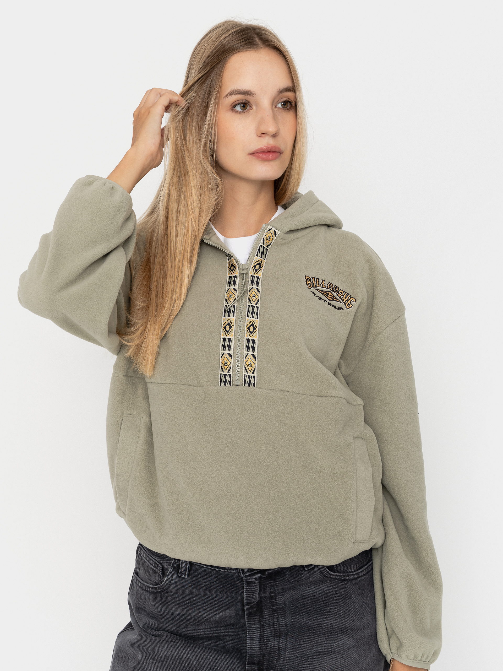 Mikina s kapucu0148ou Billabong Winter Camp HD Wmn (seagrass)