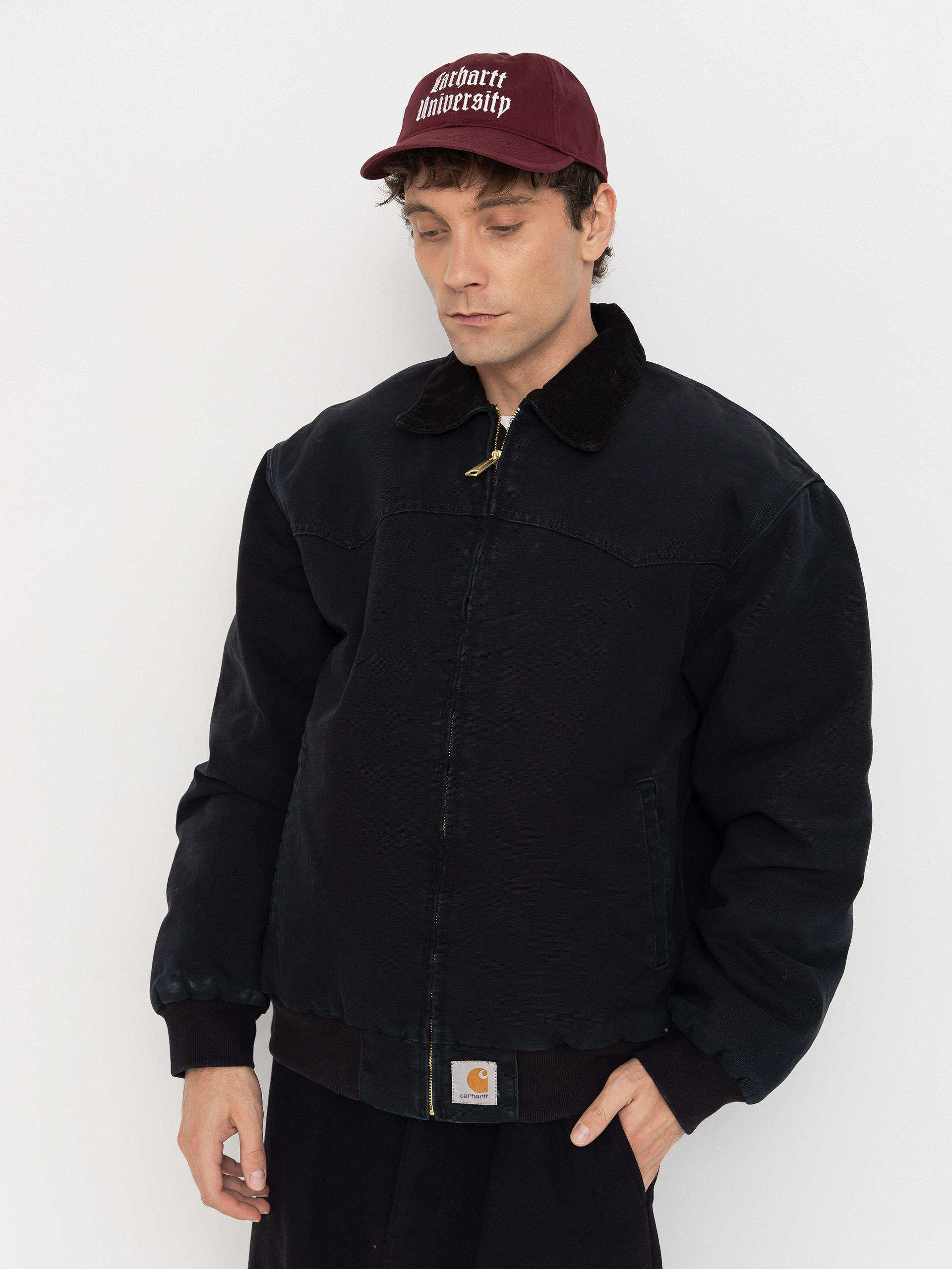 Bunda Carhartt WIP OG Santa Fe (black/black/stone canvas)