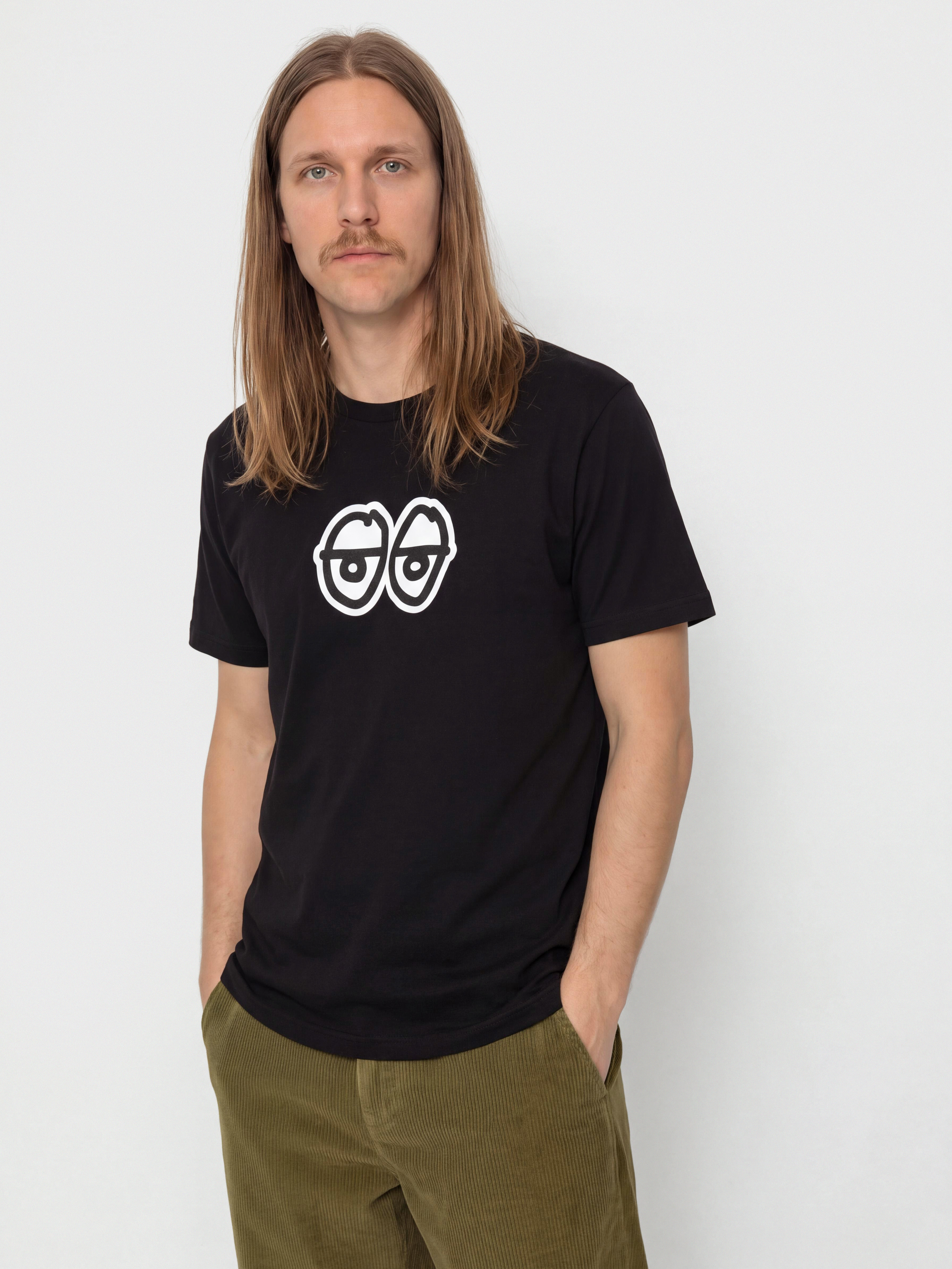 Tričko Krooked Eyes Lg (black w/black&white print)