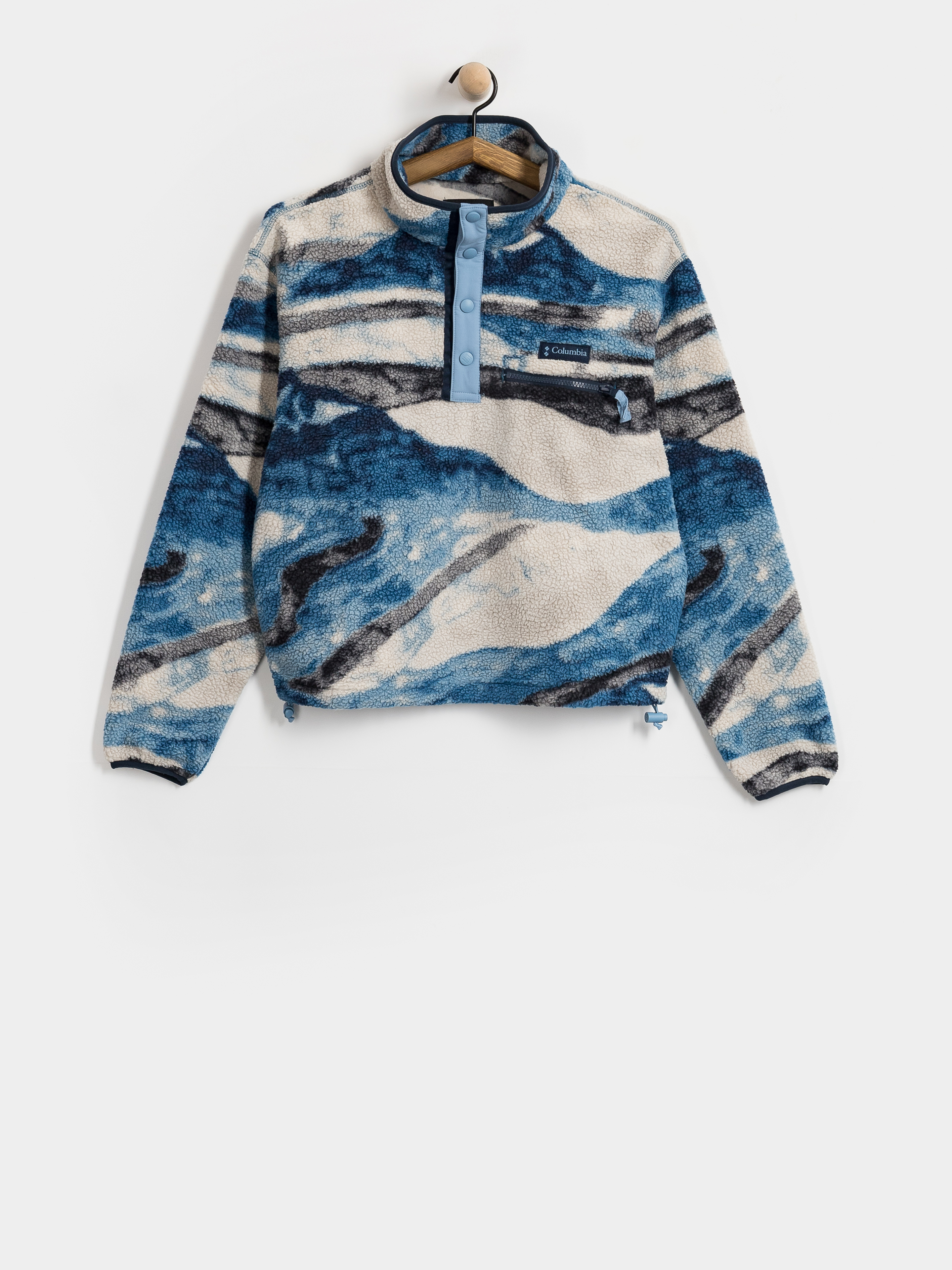 Flu00edsovu00e1 mikina Columbia Helvetia II Printed Cropped Half Snap Wmn (phoenix blue/summits)