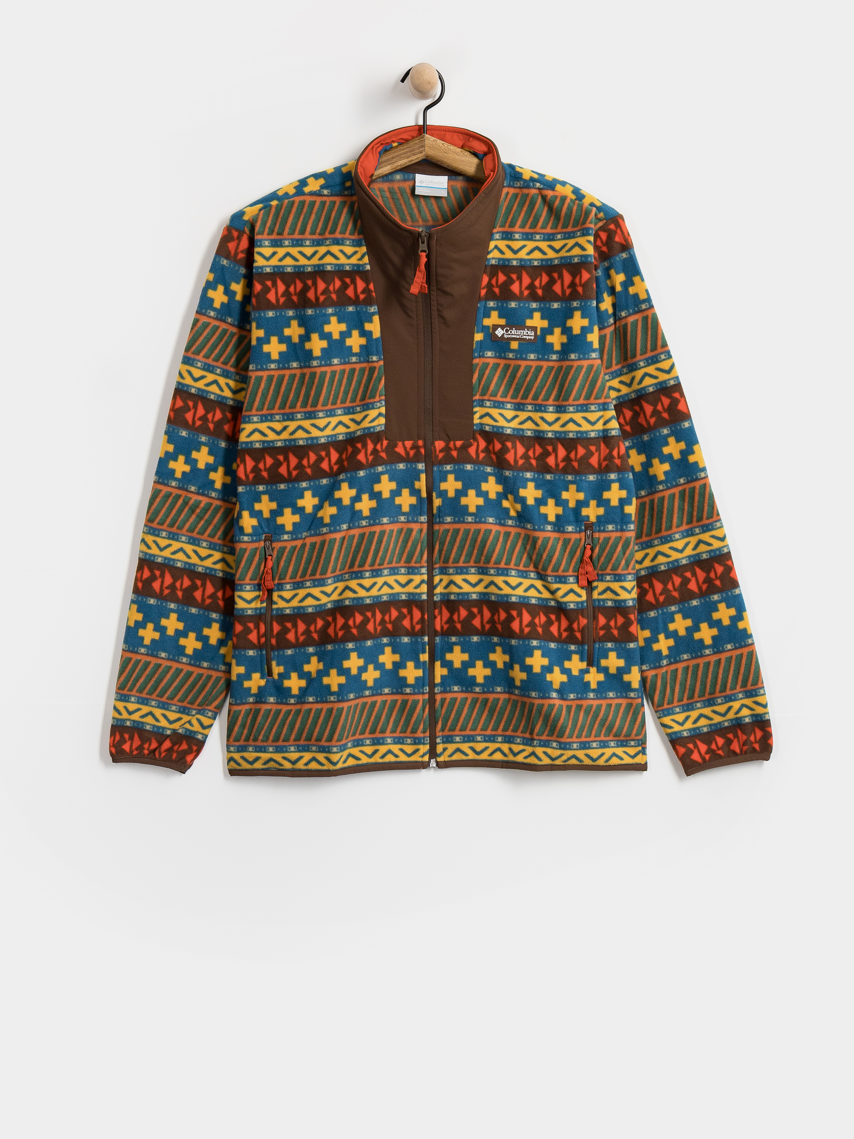 Flu00edsovu00e1 mikina Columbia Sequoia Grove II Full Zip Printed (teak brown wiza)