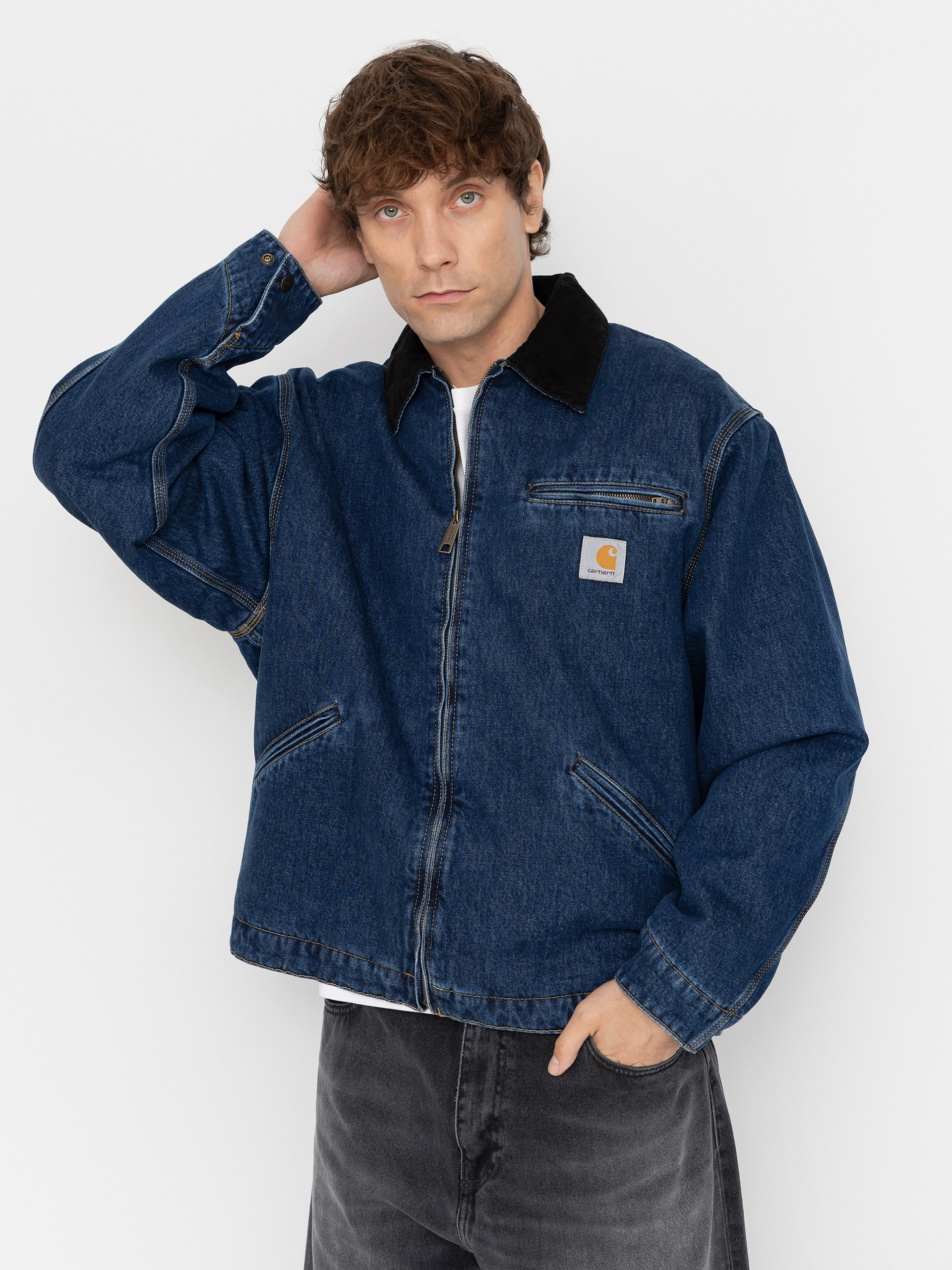 Bunda Carhartt WIP OG Detroit (blue/black/stone washed)
