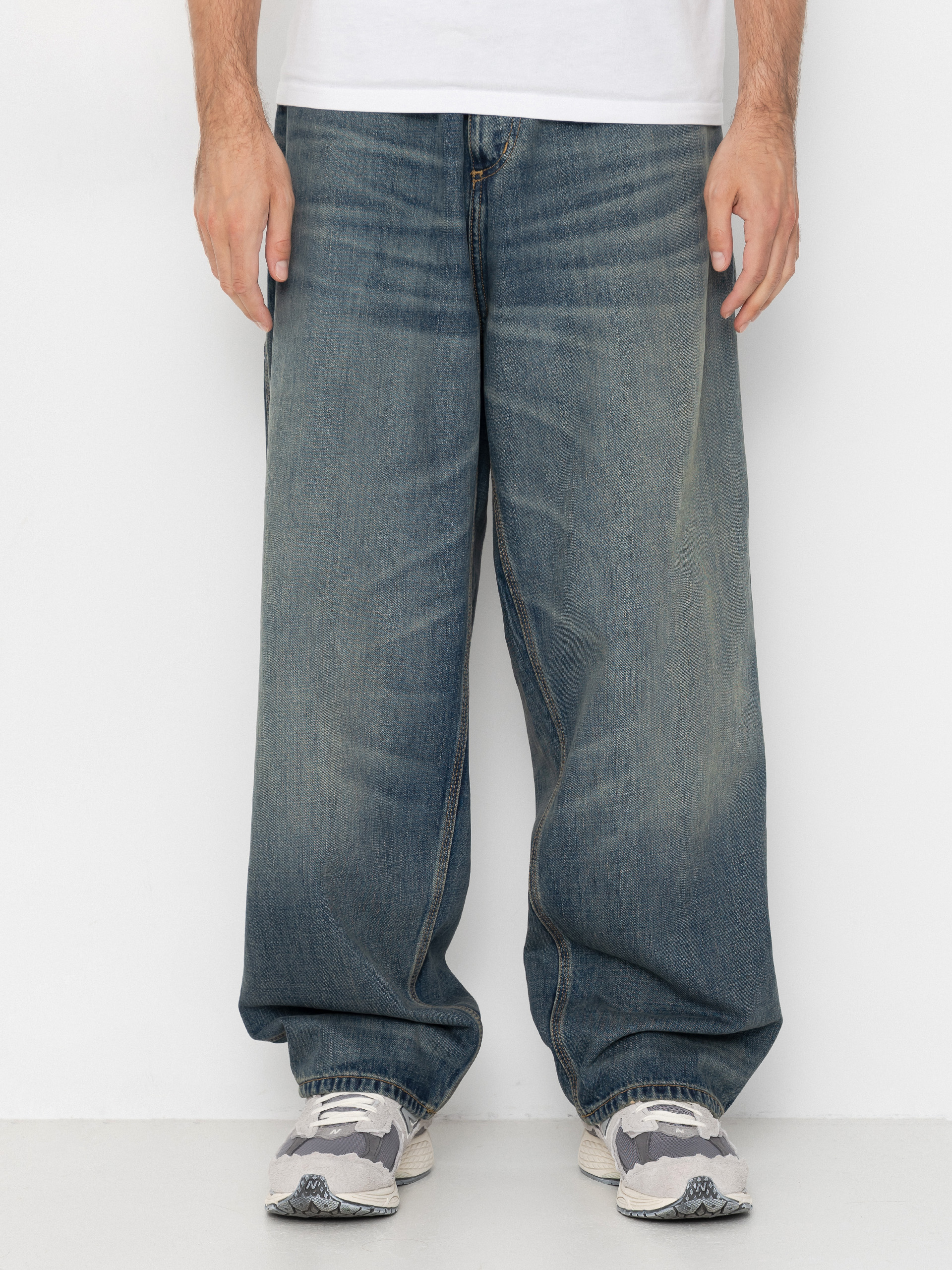 Nohavice Carhartt WIP OG Single Knee (blue/worn used wash)