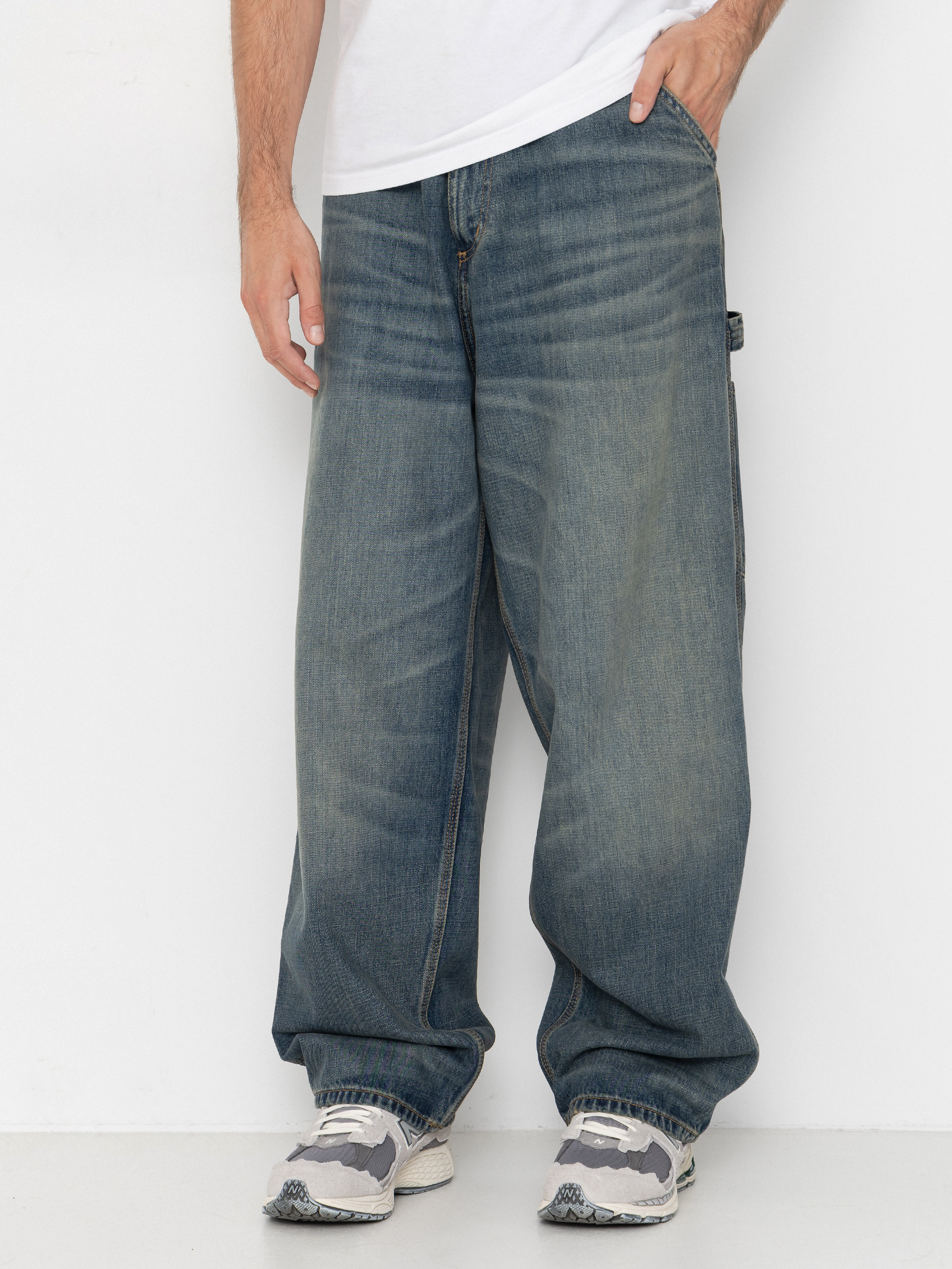 Nohavice Carhartt WIP OG Single Knee (blue/worn used wash)
