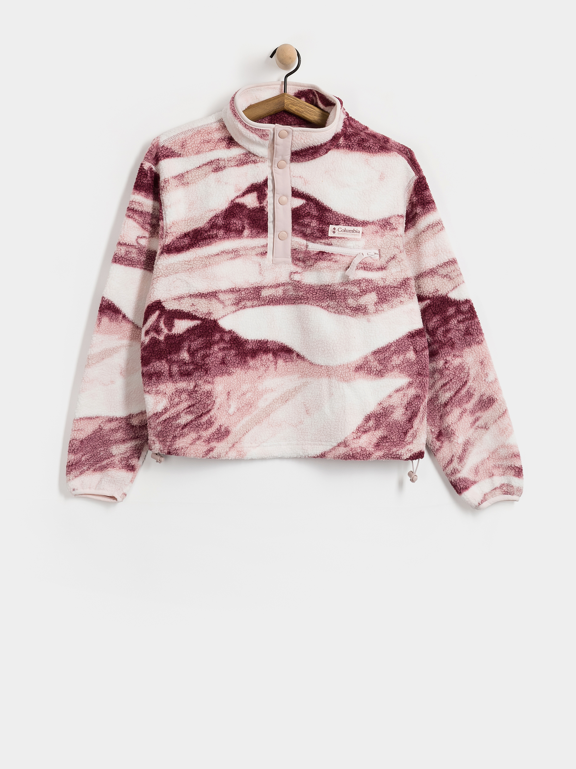 Dámsky Flísová mikina Columbia Helvetia II Printed Cropped Half Snap (antique mauve)