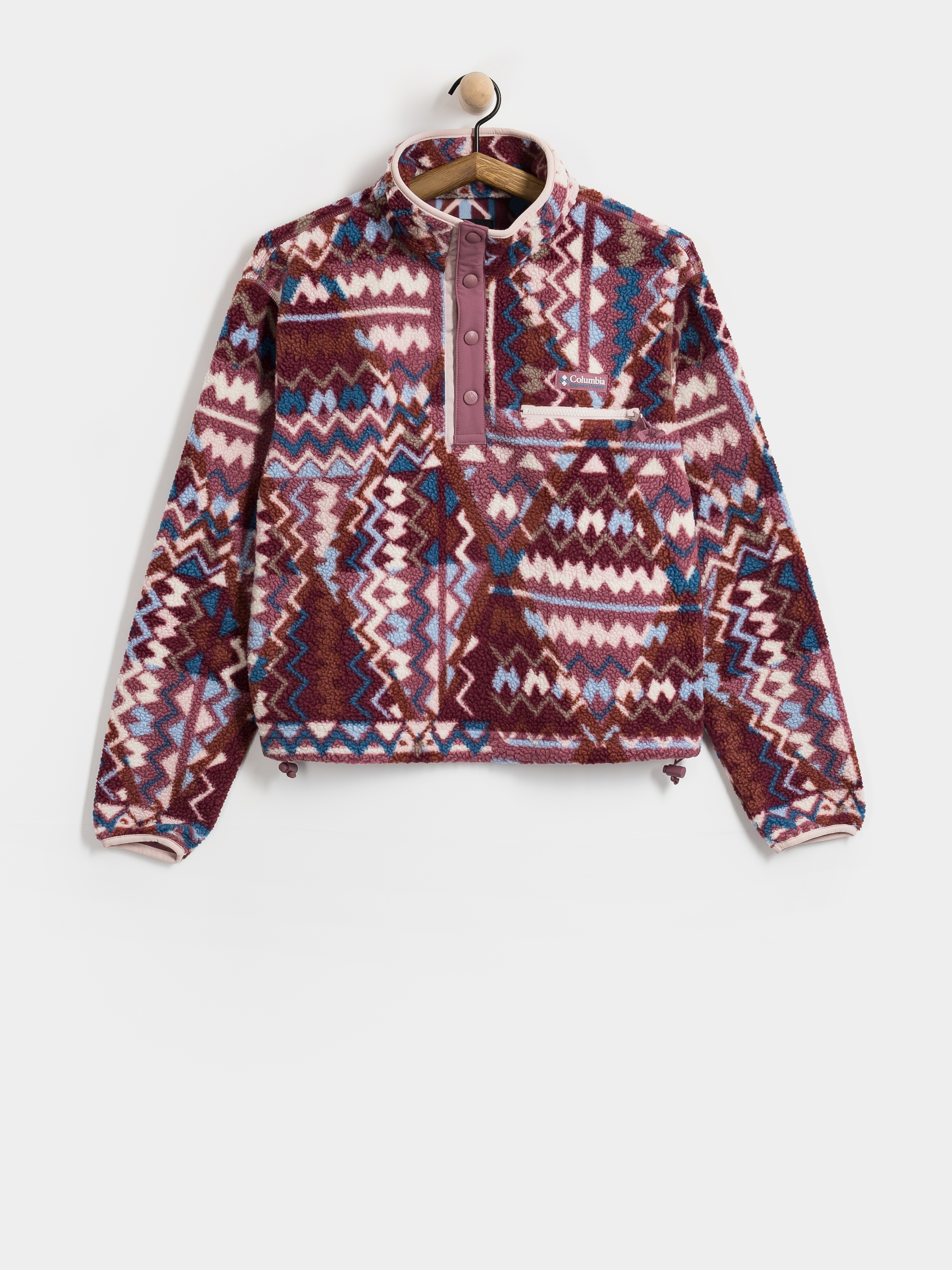 Dámsky Flísová mikina Columbia Helvetia II Printed Cropped Half Snap (antique mauve)