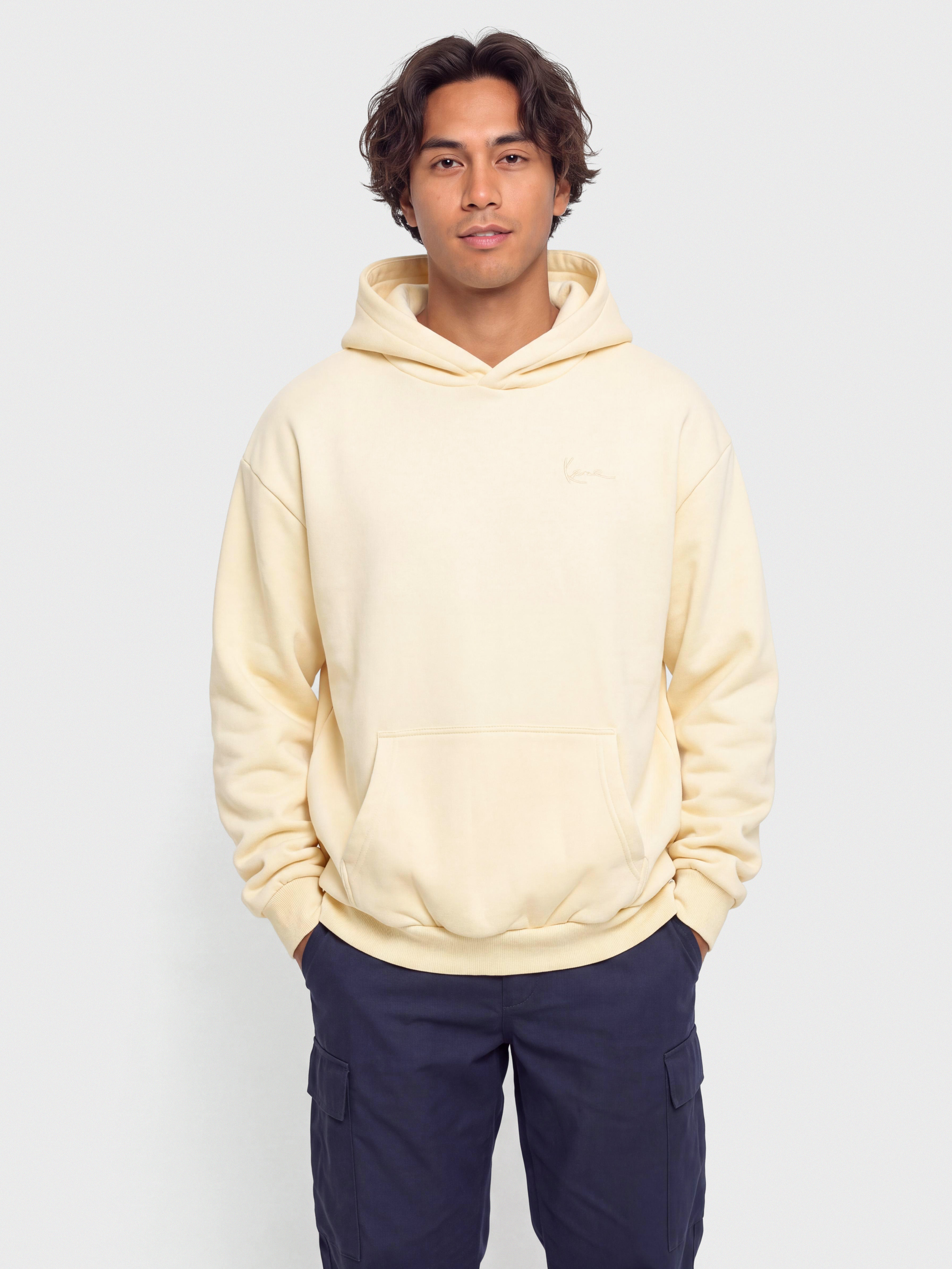 Mikina s kapucňou Karl Kani Signature Hoop Oversized HD (off white)