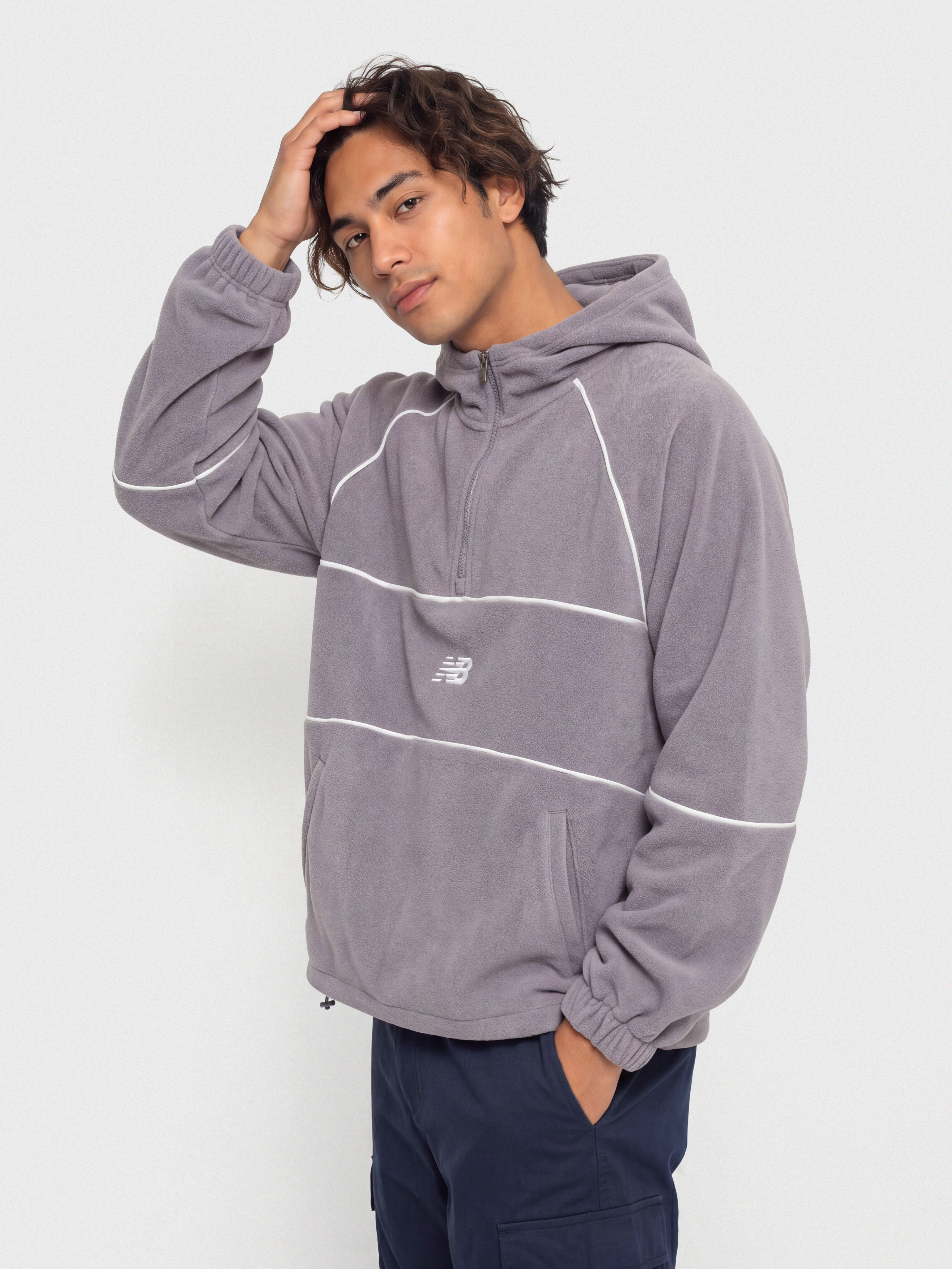 Mikina s kapucňou New Balance Trackside Polar Fleece HD