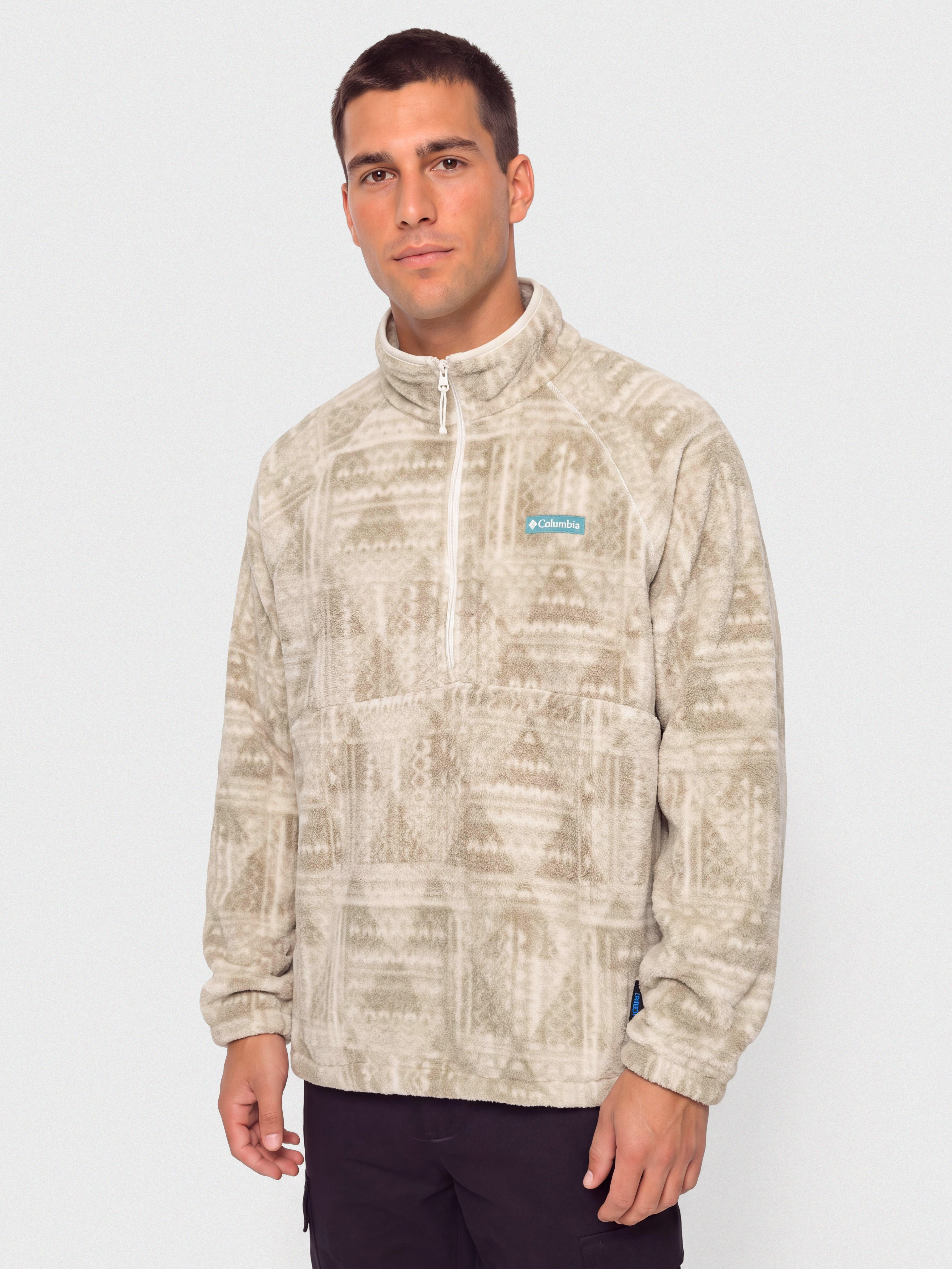 Pánsky Flísová mikina Columbia Timber Crest MTR Printed Half Zip (dark stone/geomix)