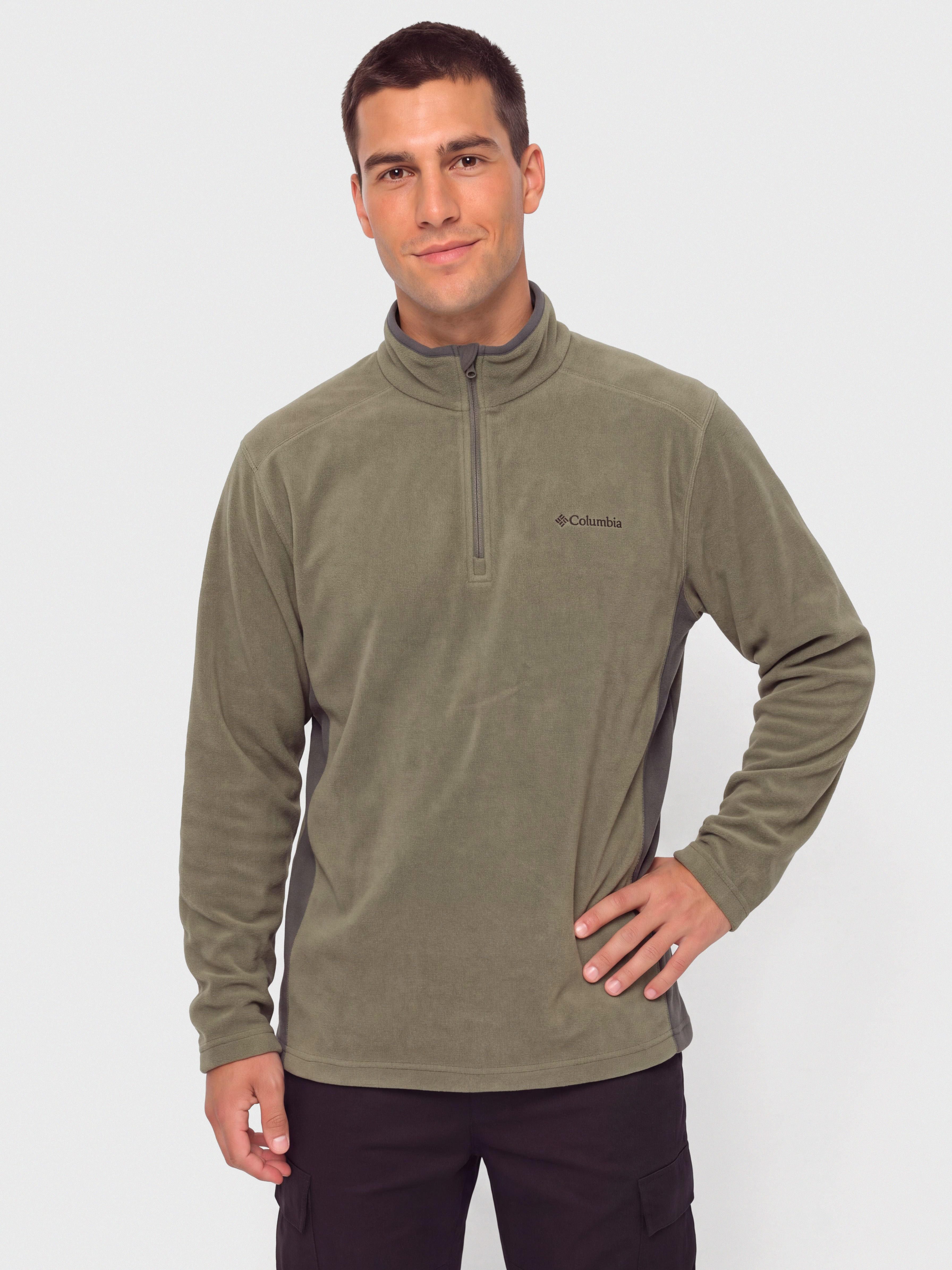 Pánsky Flísová mikina Columbia Klamath Range II Half Zip (stone green/shark)