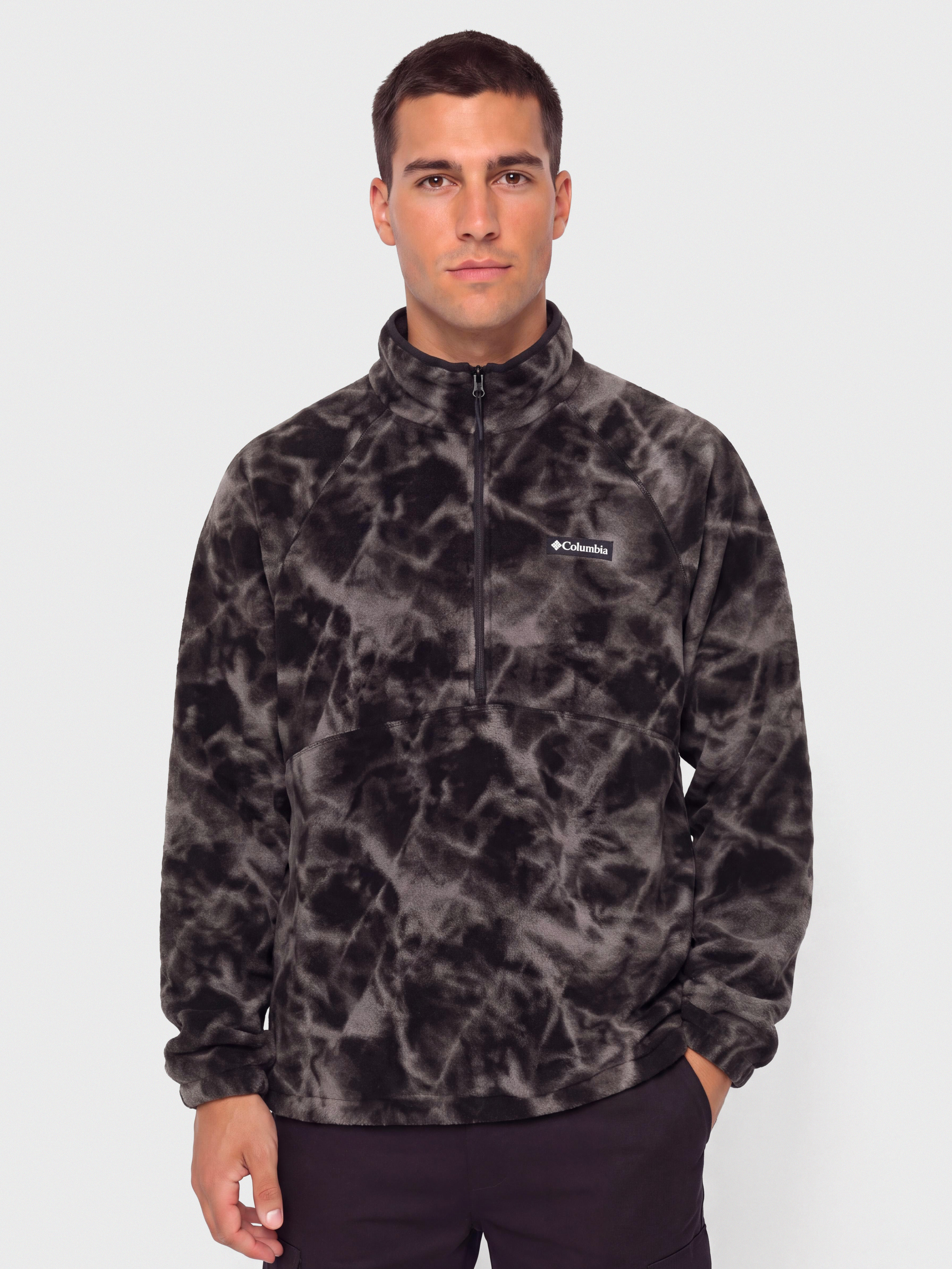 Flu00edsovu00e1 mikina Columbia Timber Crest MTR Printed Half Zip (black/icypeaks)
