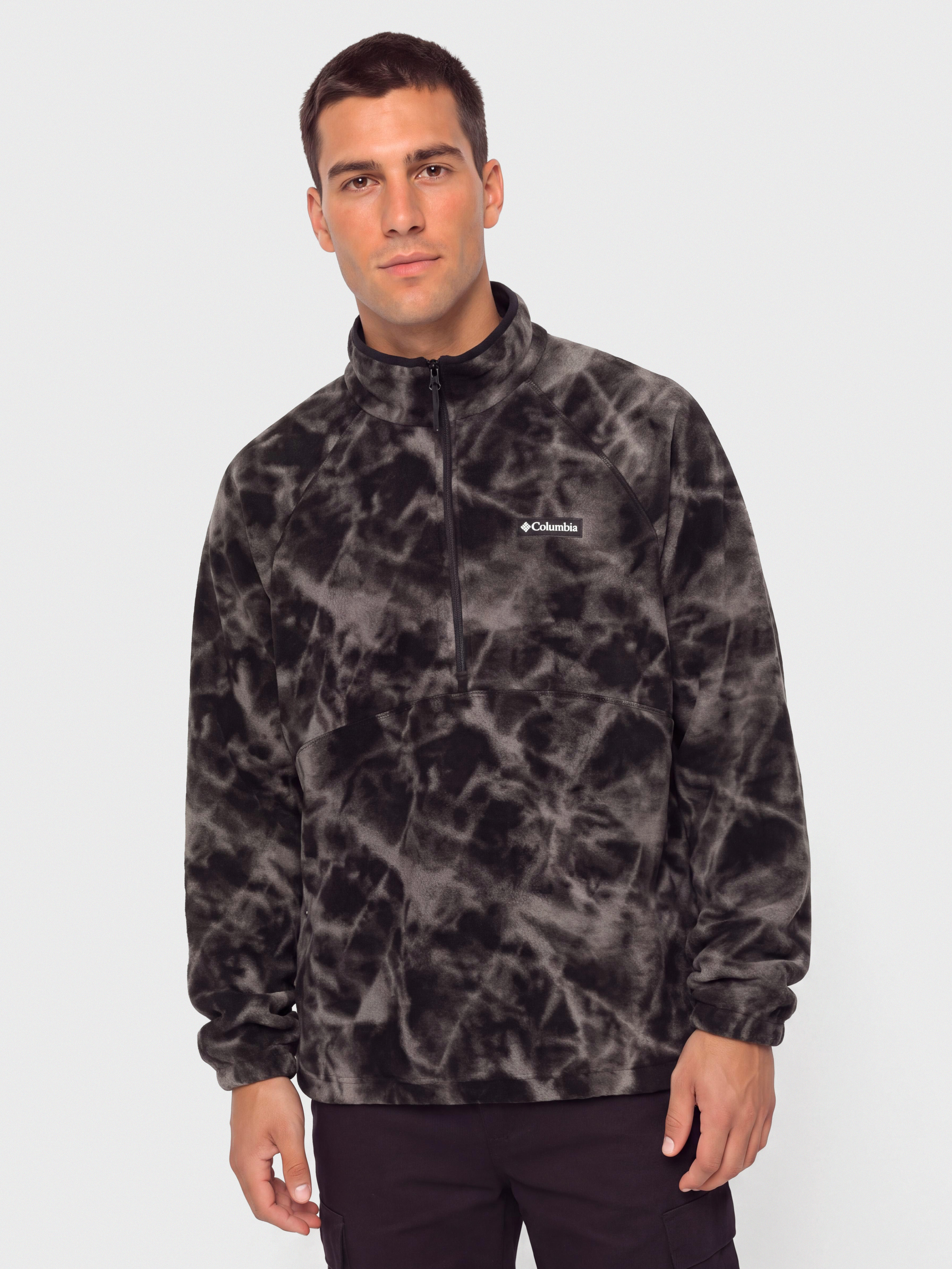 Pánsky Flísová mikina Columbia Timber Crest MTR Printed Half Zip (black/icypeaks)