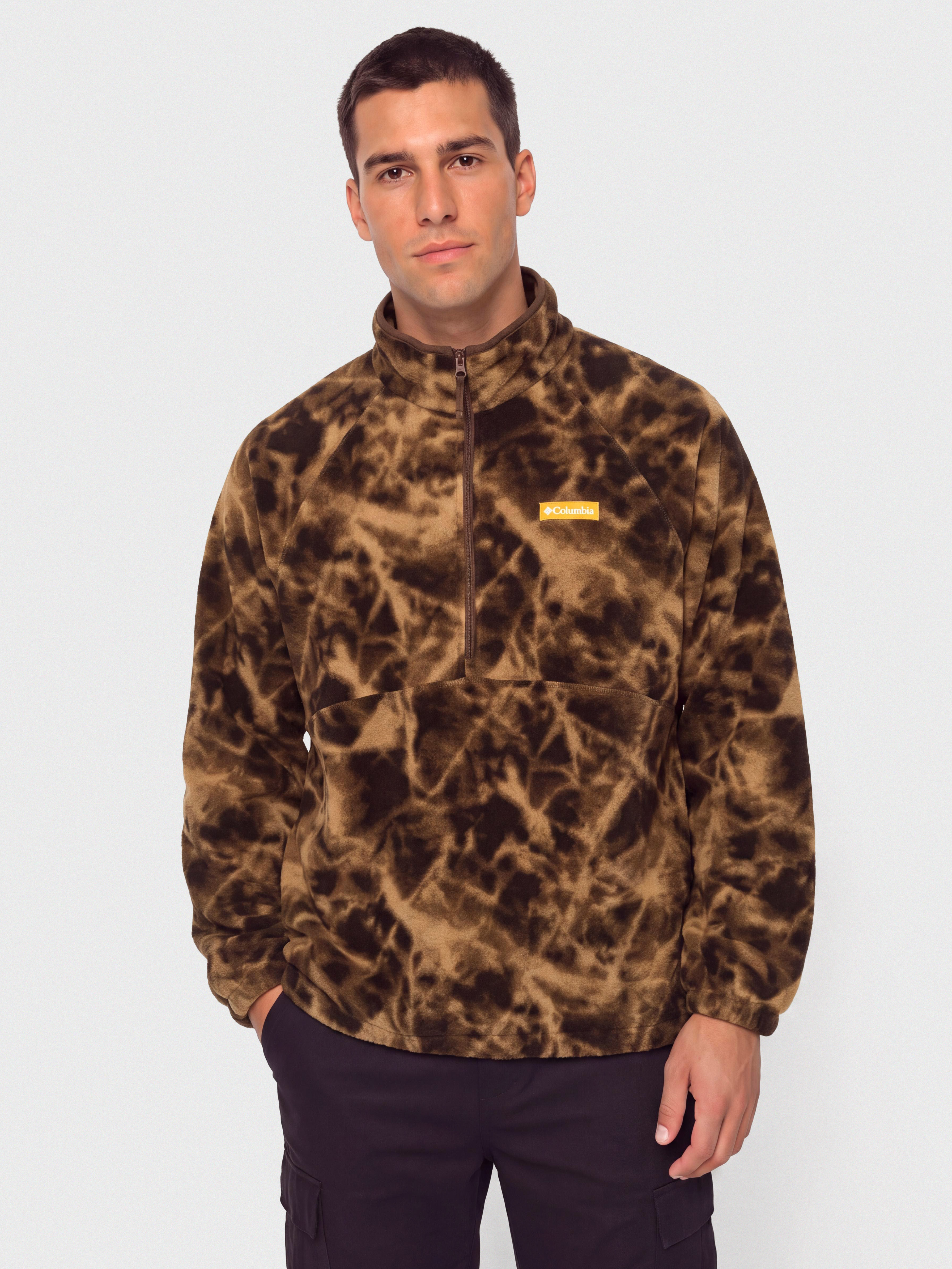 Pánsky Flísová mikina Columbia Timber Crest MTR Printed Half Zip (tobacco/icypeaks)