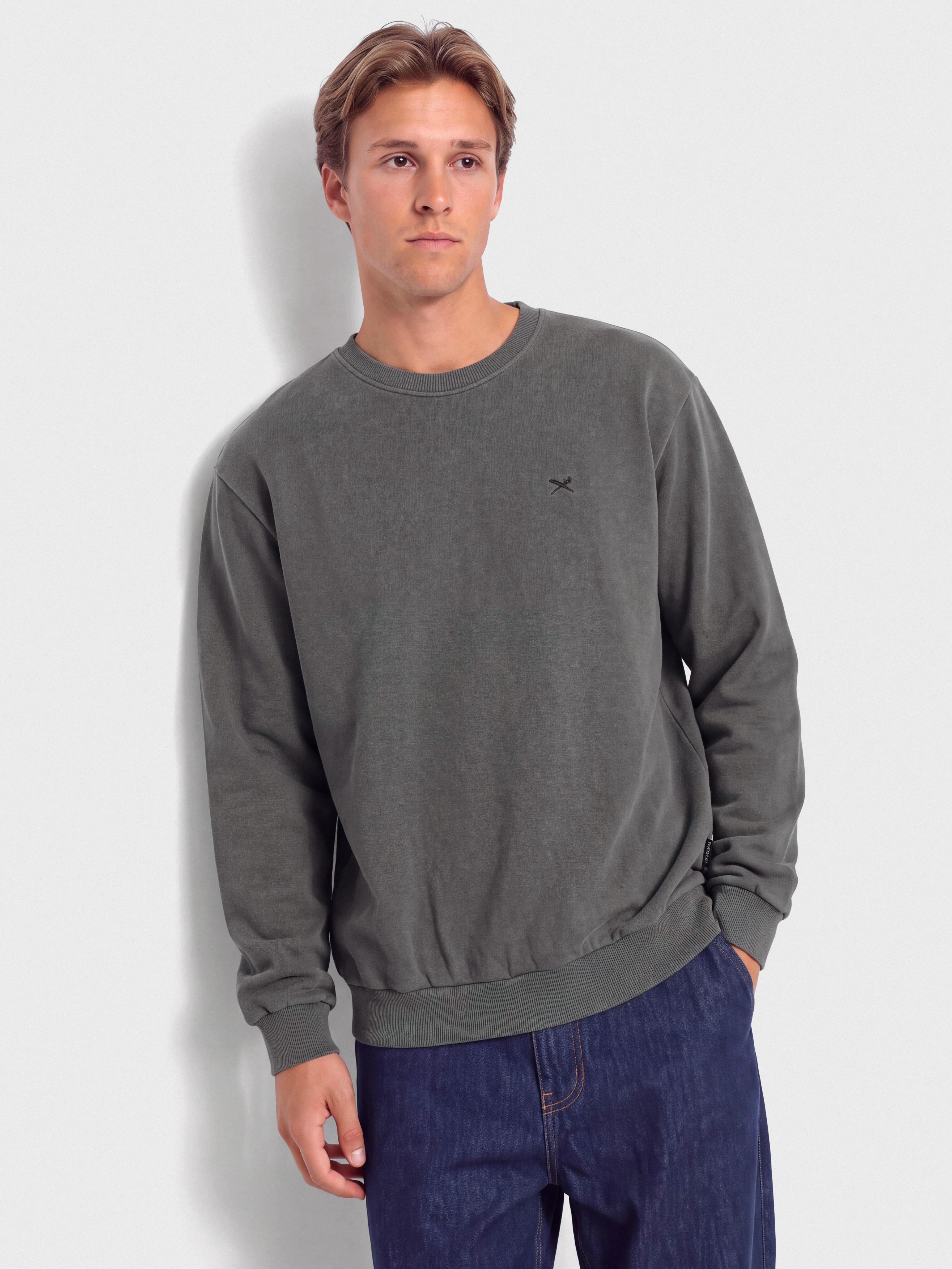 Mikina Iriedaily Vintage Dye Crewneck (off black)