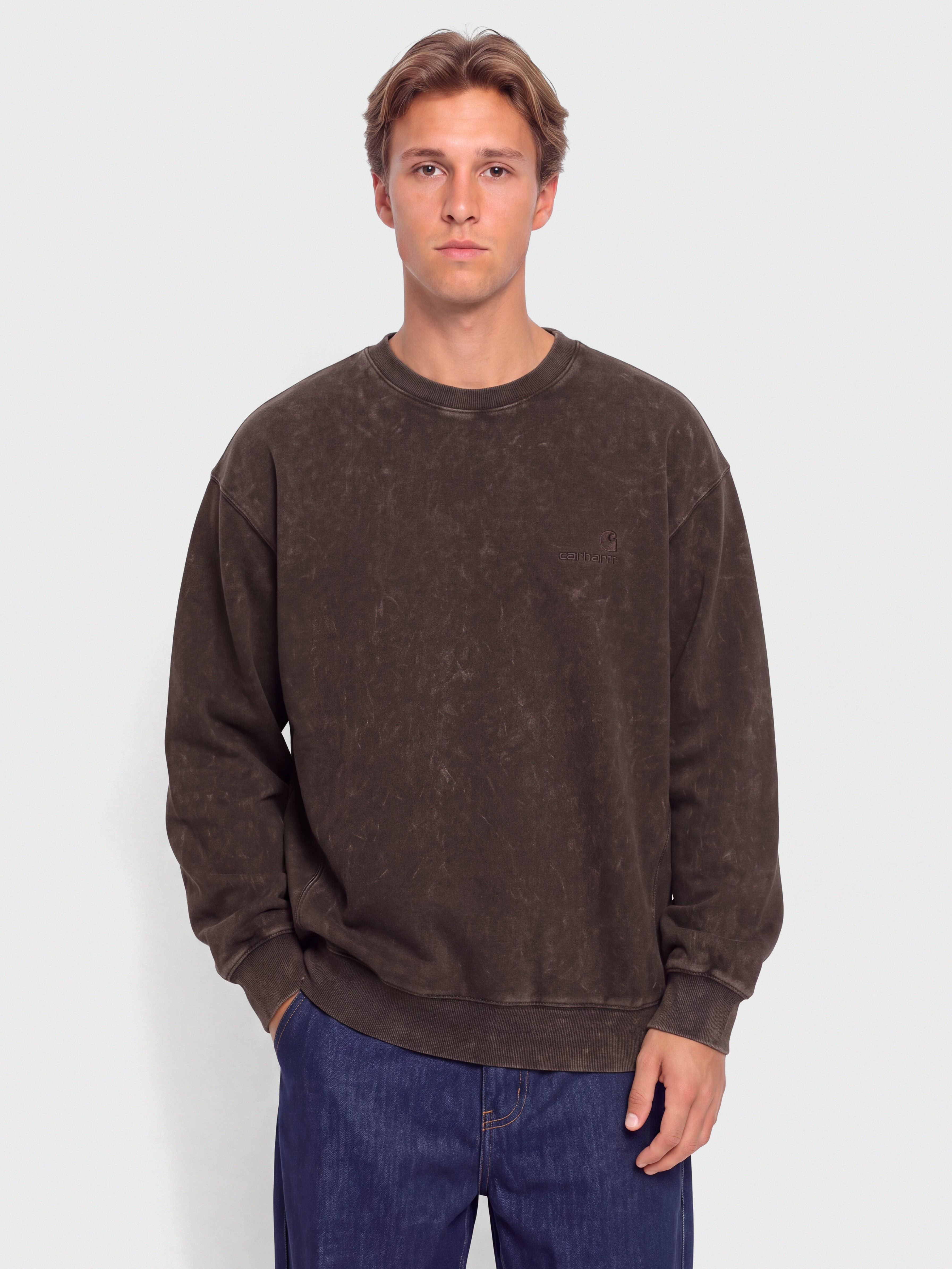 Mikina Carhartt WIP Lambert (tobacco/moon wash)