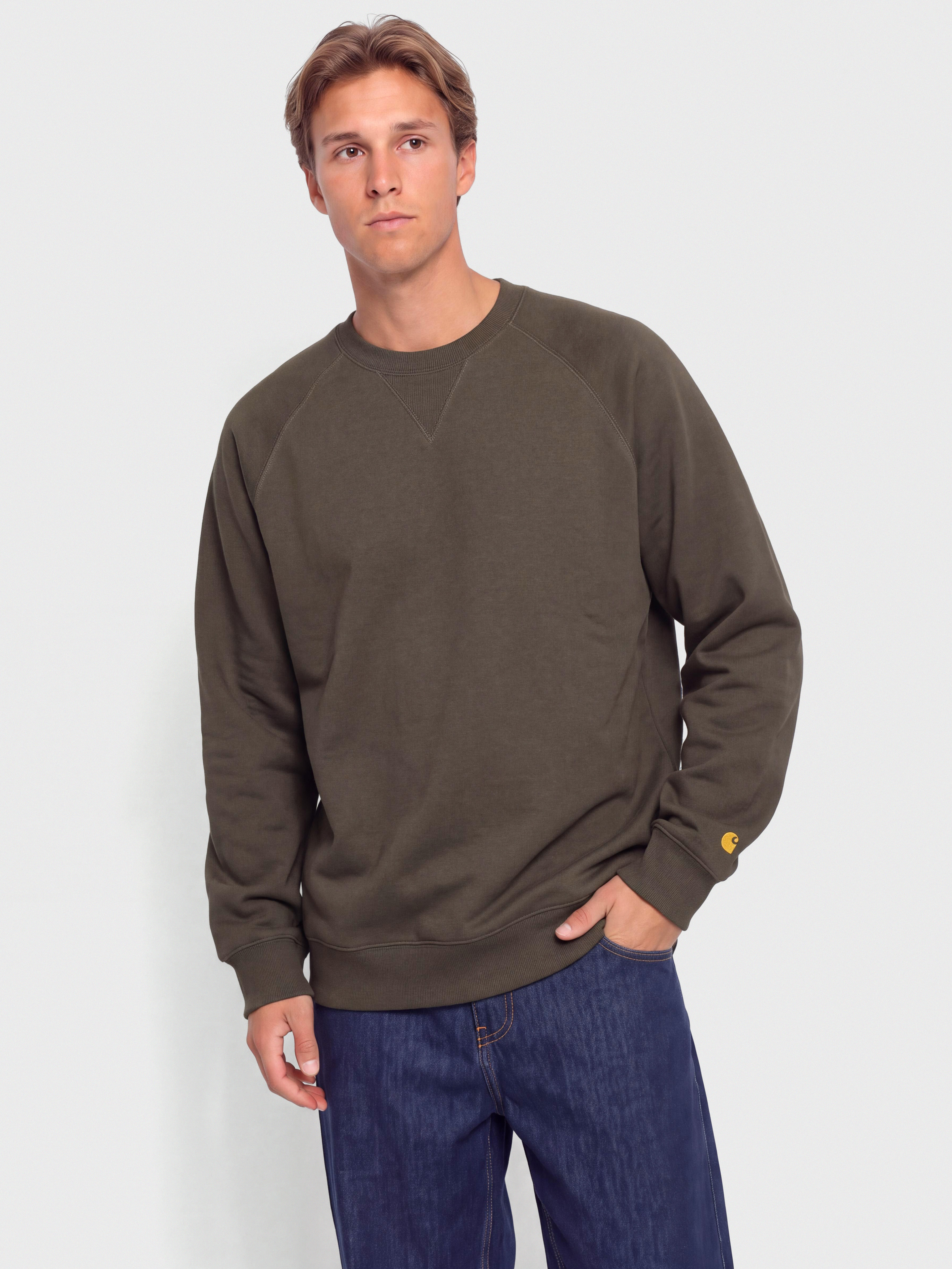 Mikina Carhartt WIP Chase (shungite/gold)