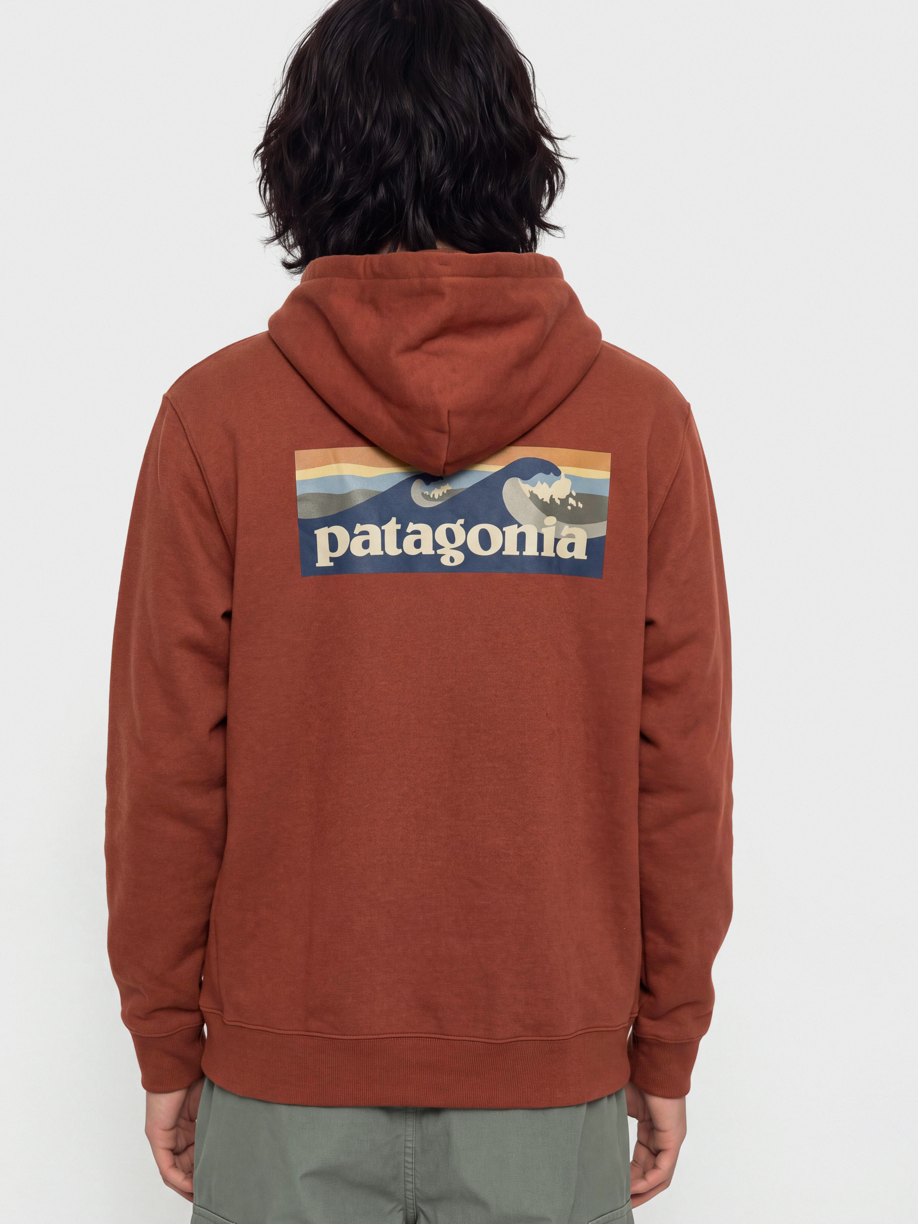 Mikina s kapucňou Patagonia Boardshort Logo Uprisal HD (rusty red)
