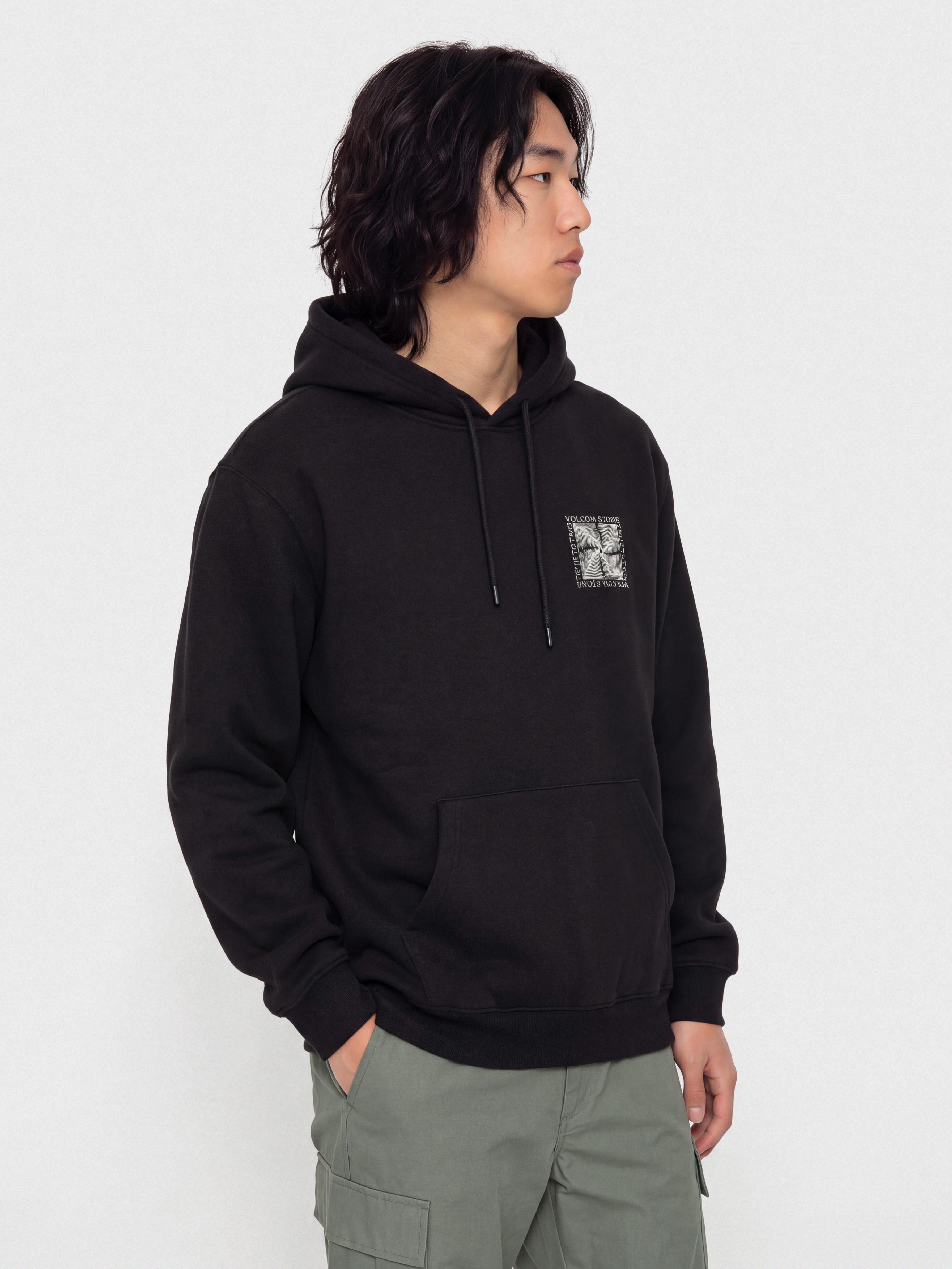 Mikina s kapucňou Volcom Watanite HD (black)