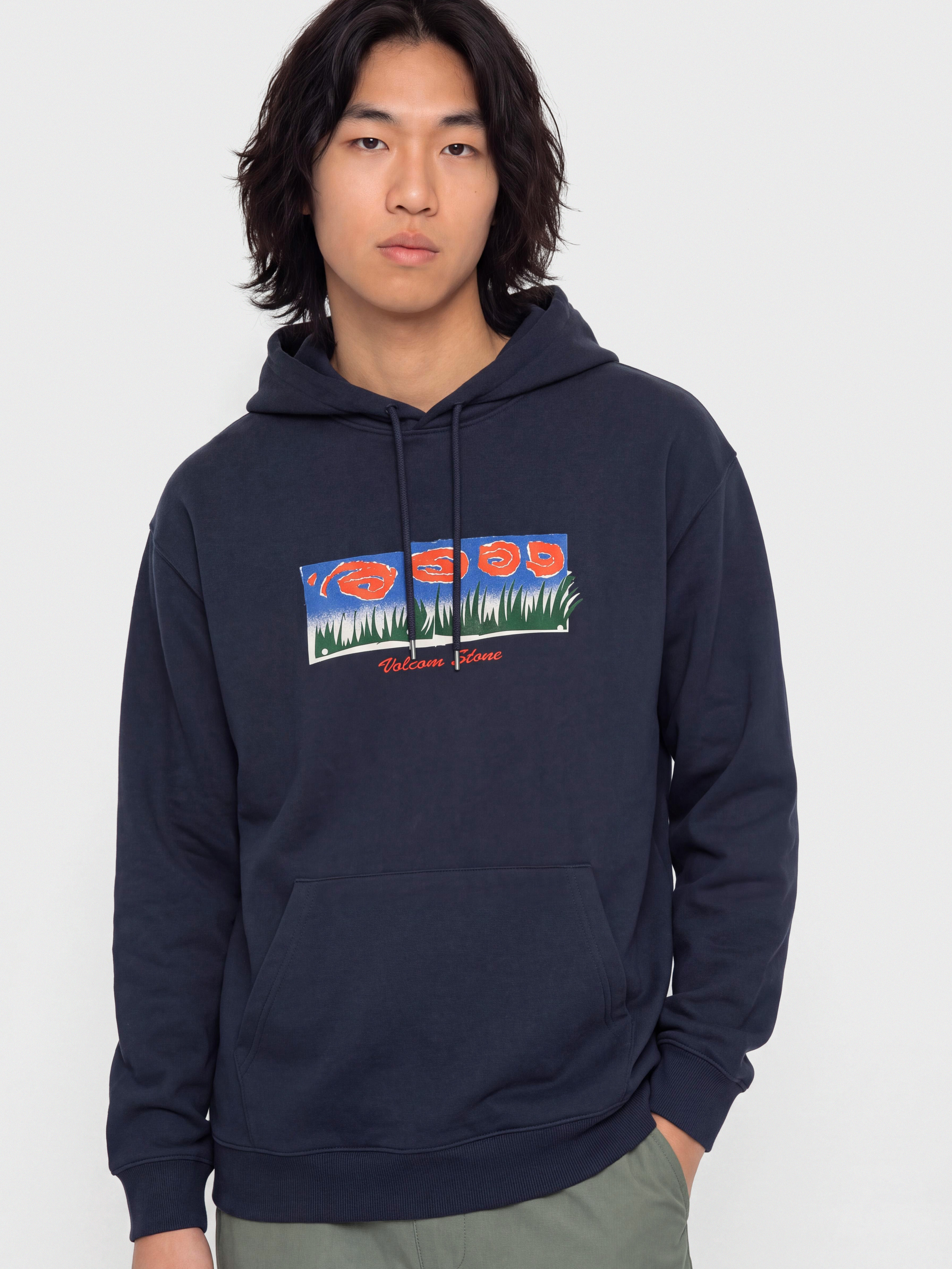 Mikina s kapucňou Volcom Fa Carrau HD (marine)
