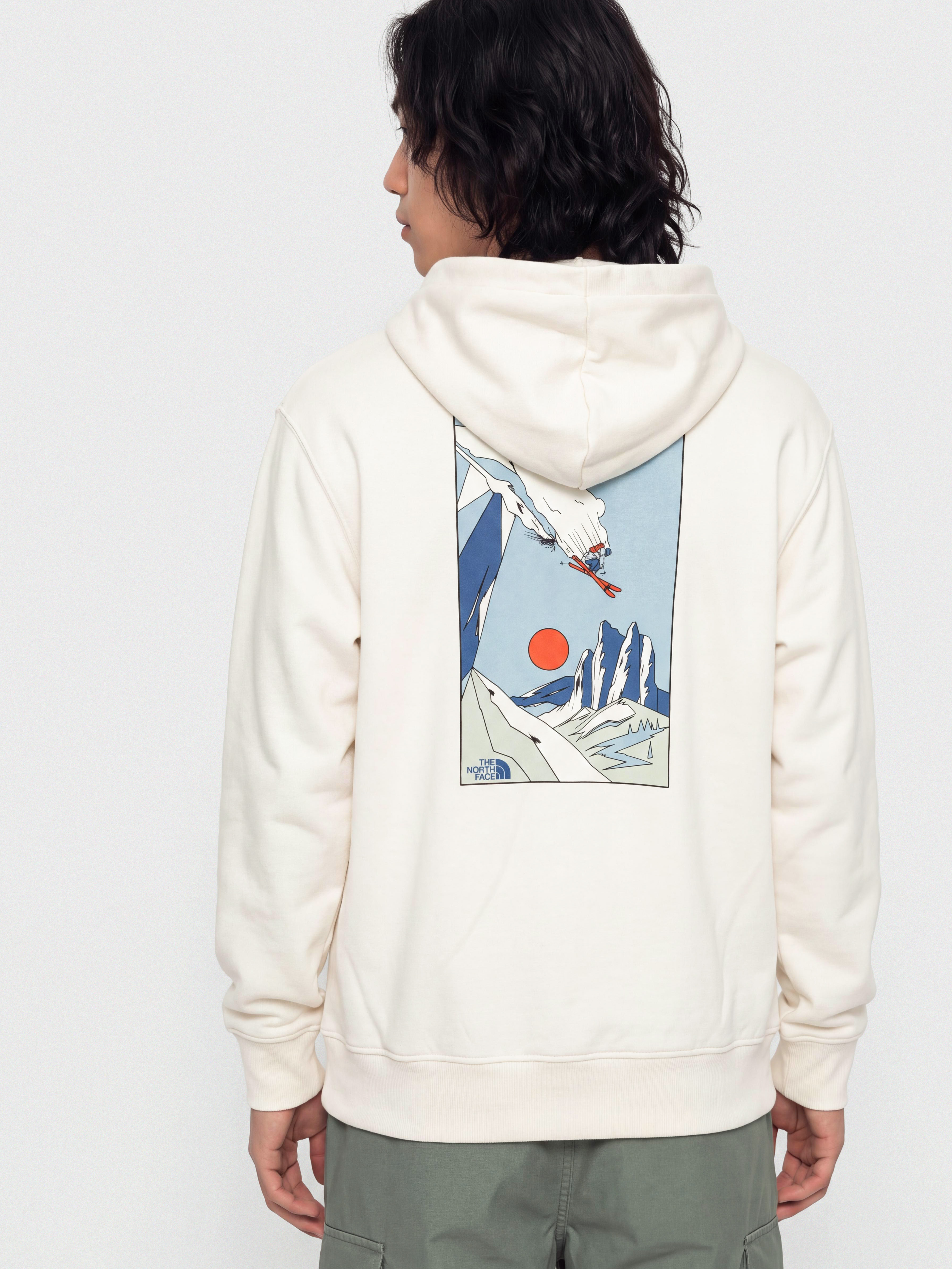Mikina s kapucu0148ou The North Face Mountain Celebration Relaxed HD (white dune)