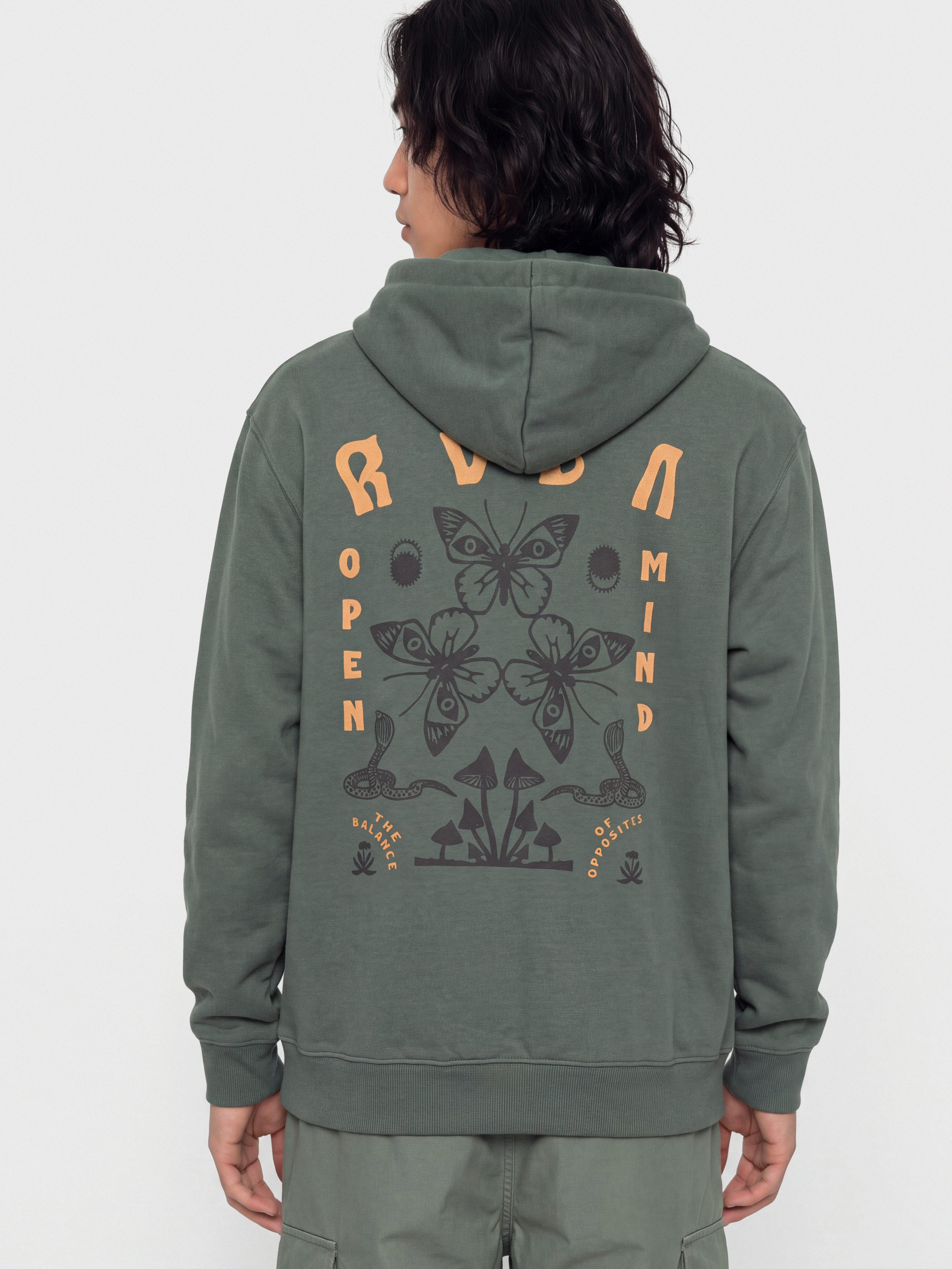 Mikina s kapucňou RVCA Butterfly Poster HD