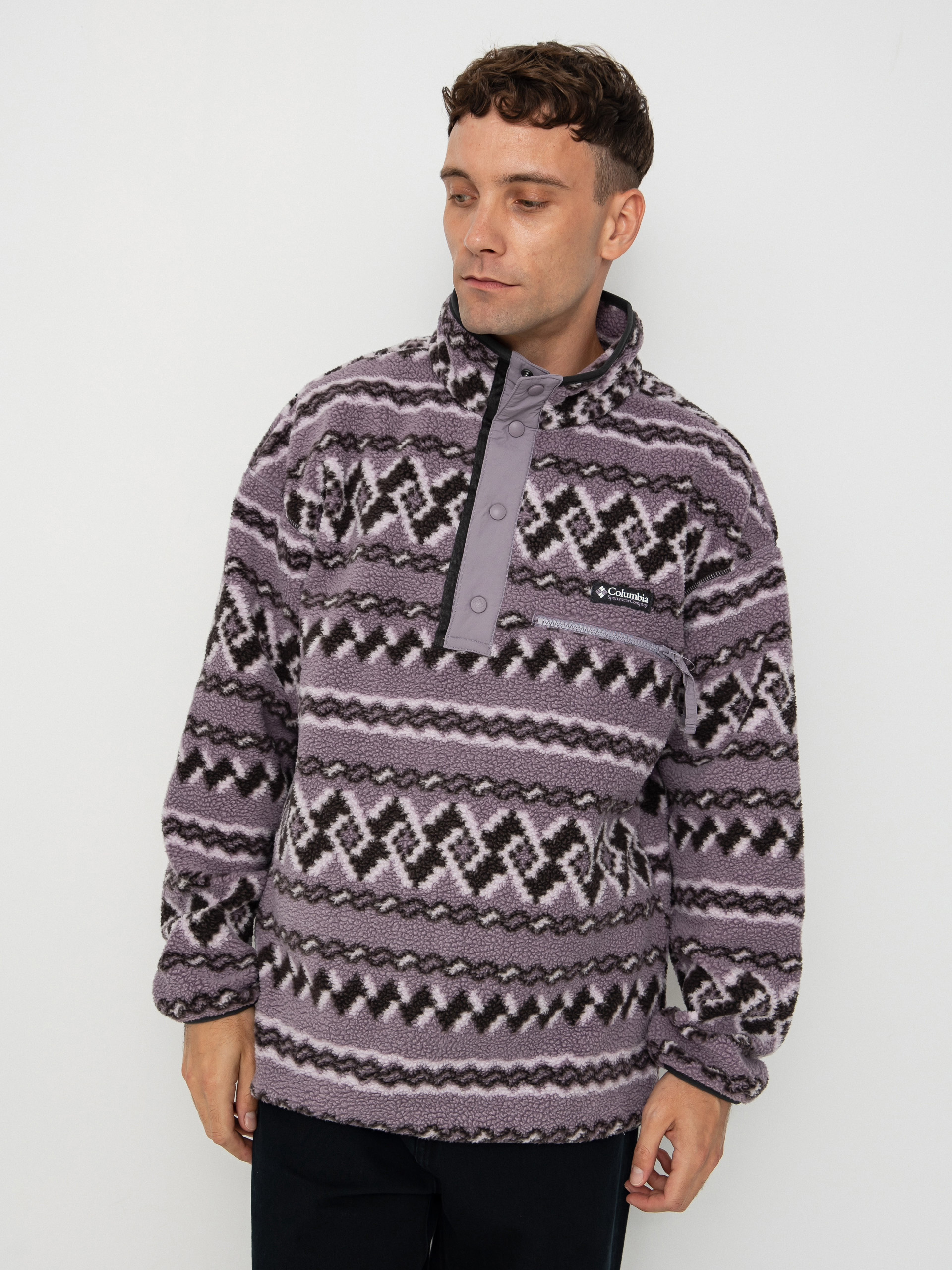 Flísová mikina Columbia Helvetia II Printed Half Snap (shale purple knitknot)