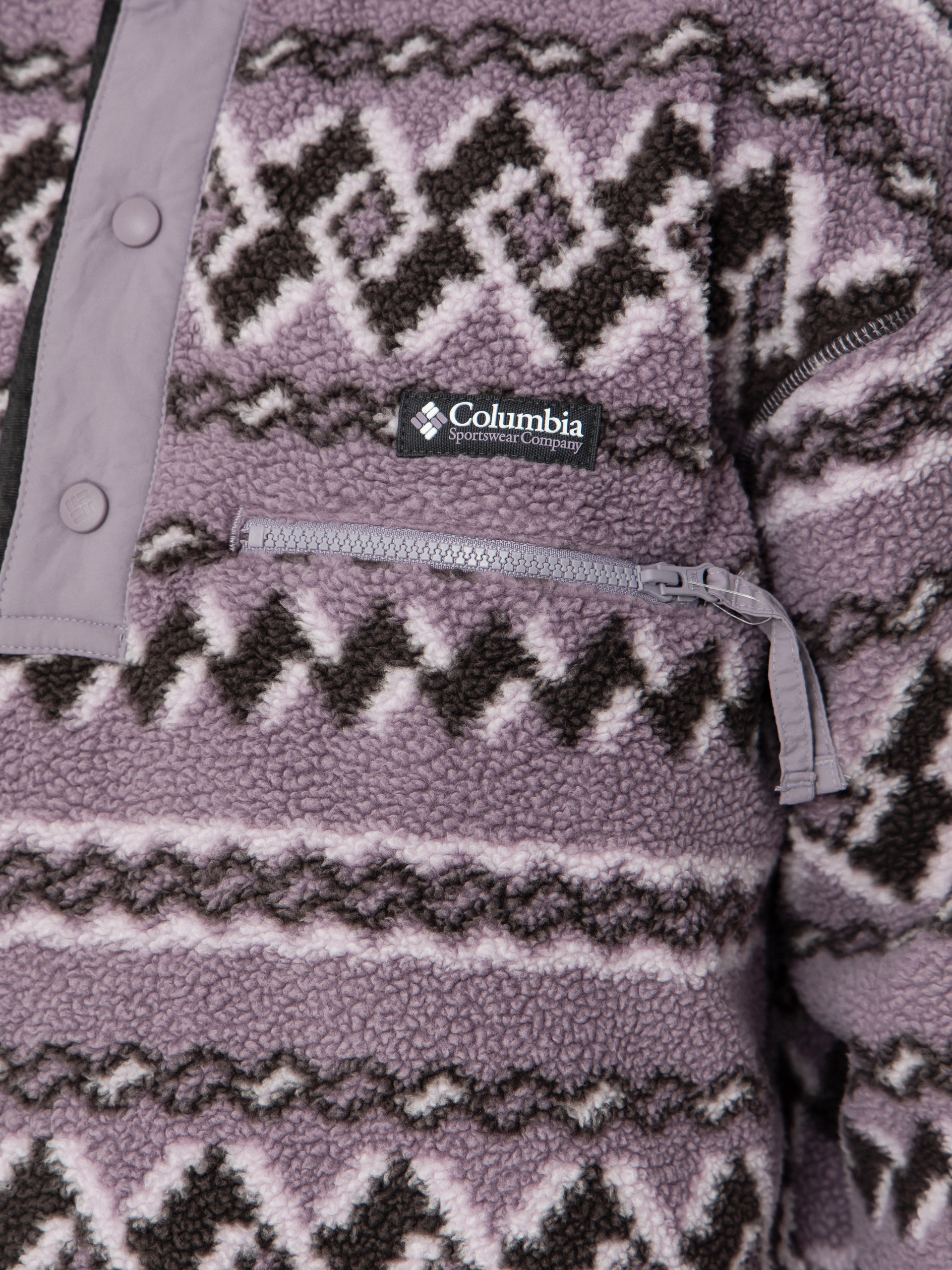 Pánsky Flísová mikina Columbia Helvetia II Printed Half Snap (shale purple knitknot)