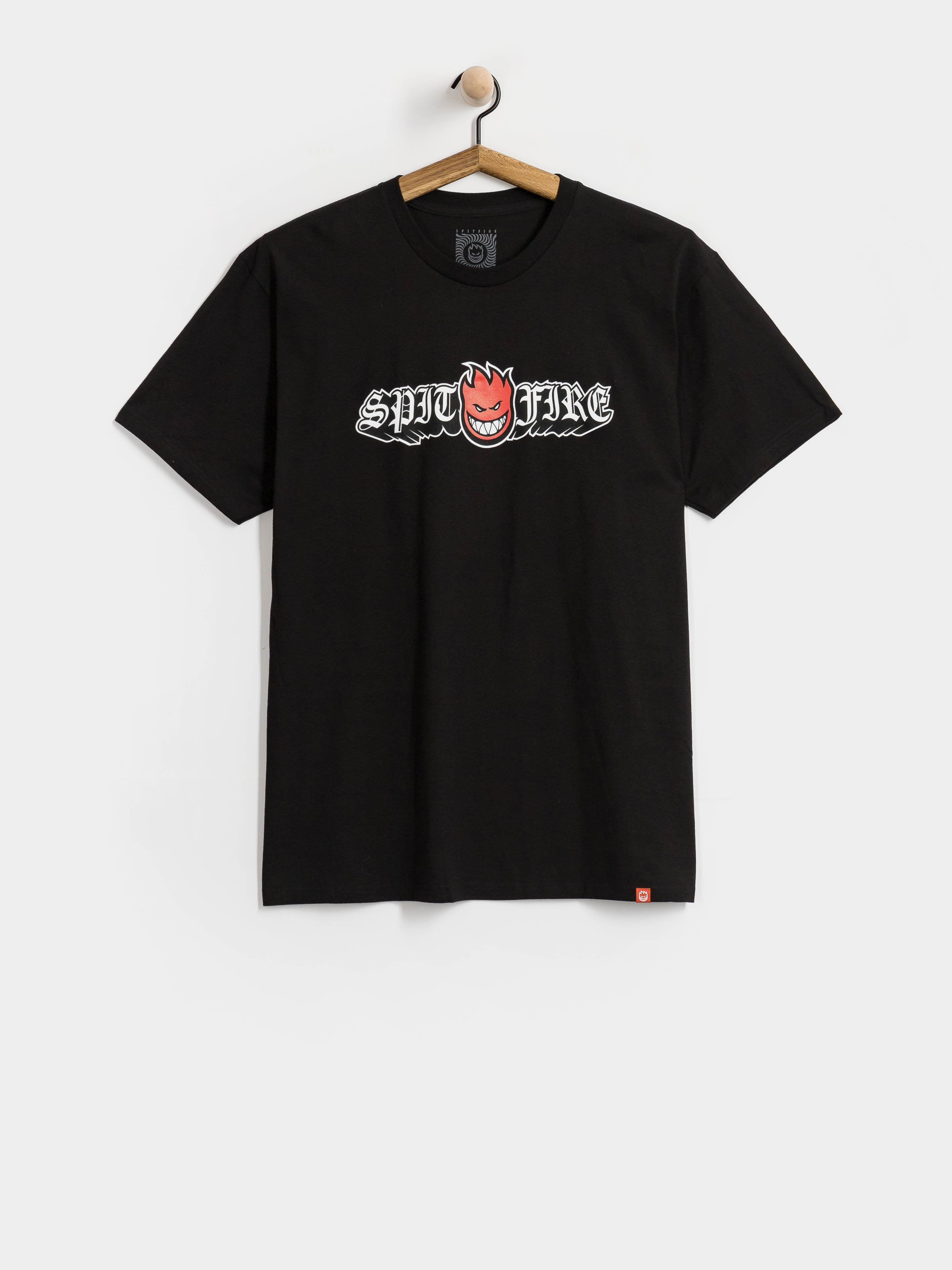 Tričko Spitfire Old E Drop Bighead (black w/red black&white print)