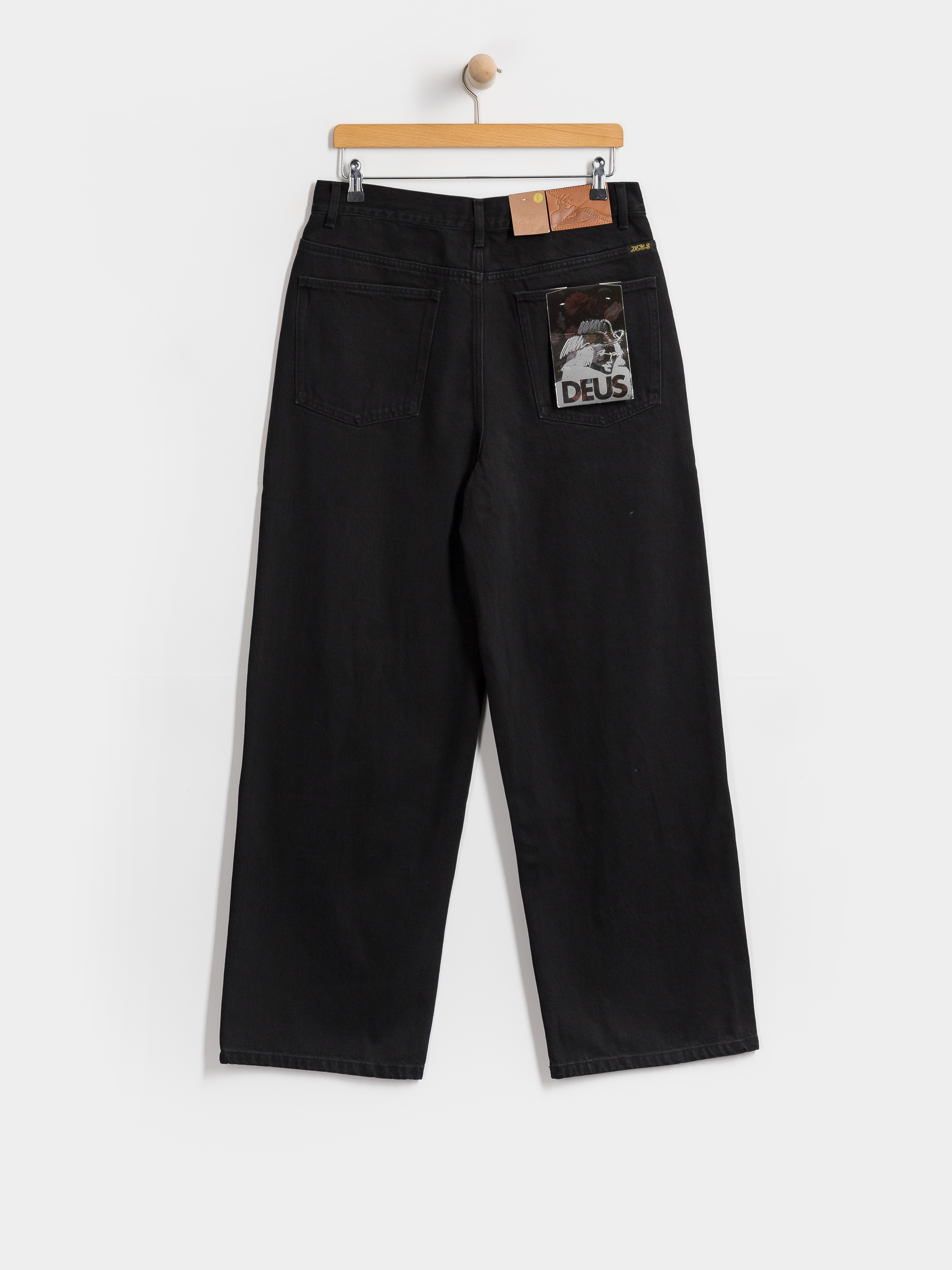 Nohavice Deus Ex Machina Drift Line Wide (washed black)