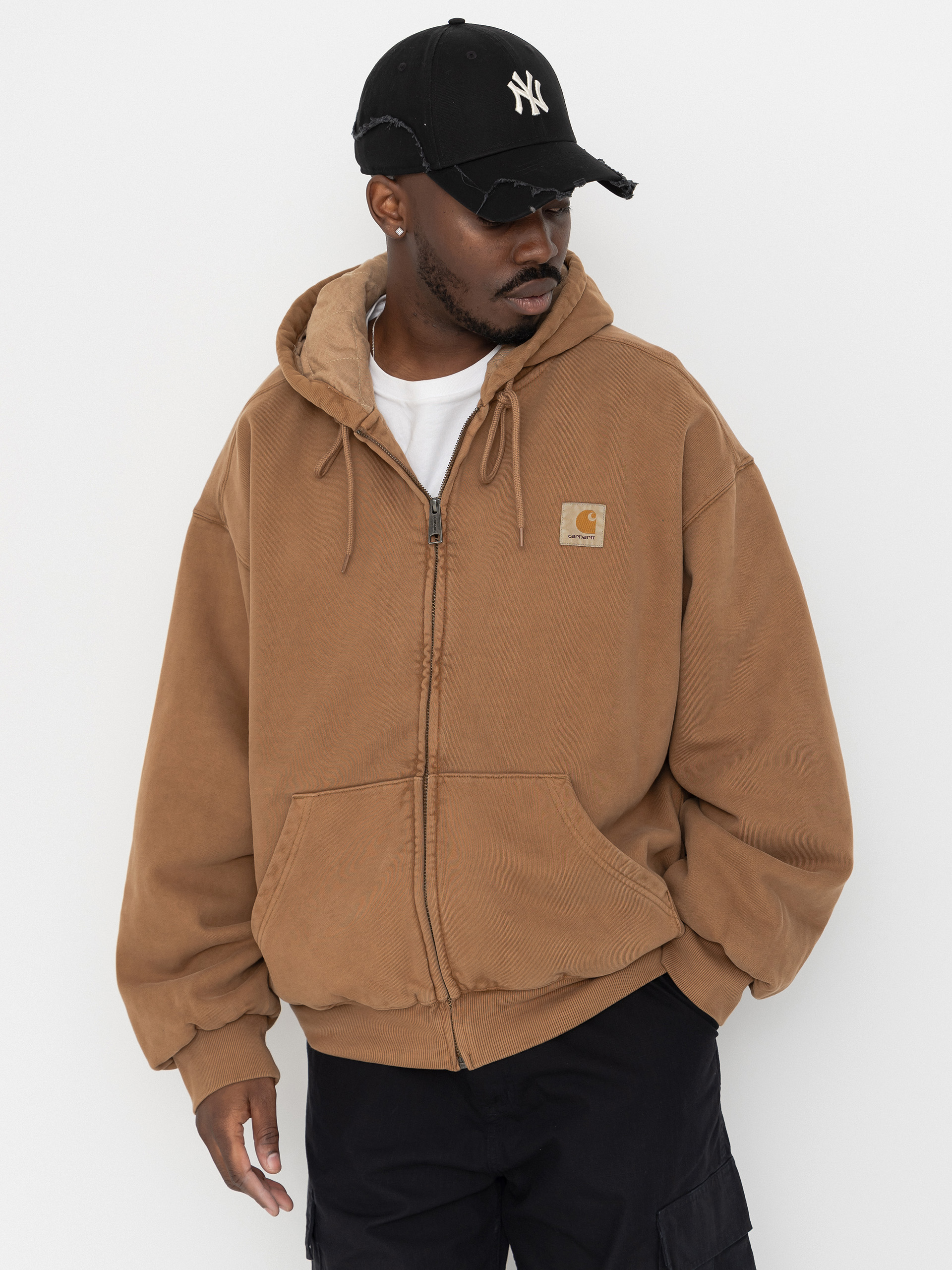 Mikina s kapucu0148ou Carhartt WIP Vista ZHD (wip h brown/garment dyed)