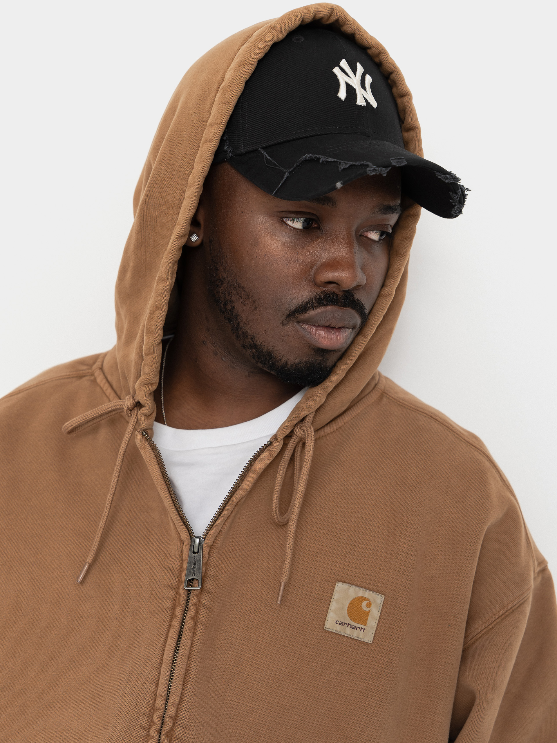 Mikina s kapucňou Carhartt WIP Vista ZHD (wip h brown/garment dyed)