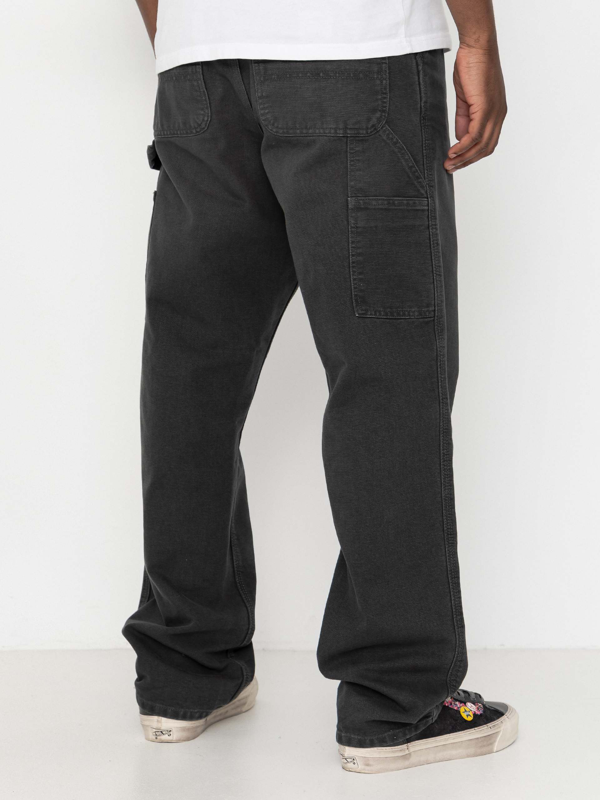 Nohavice Carhartt WIP Single Knee (raven/stone canvas)