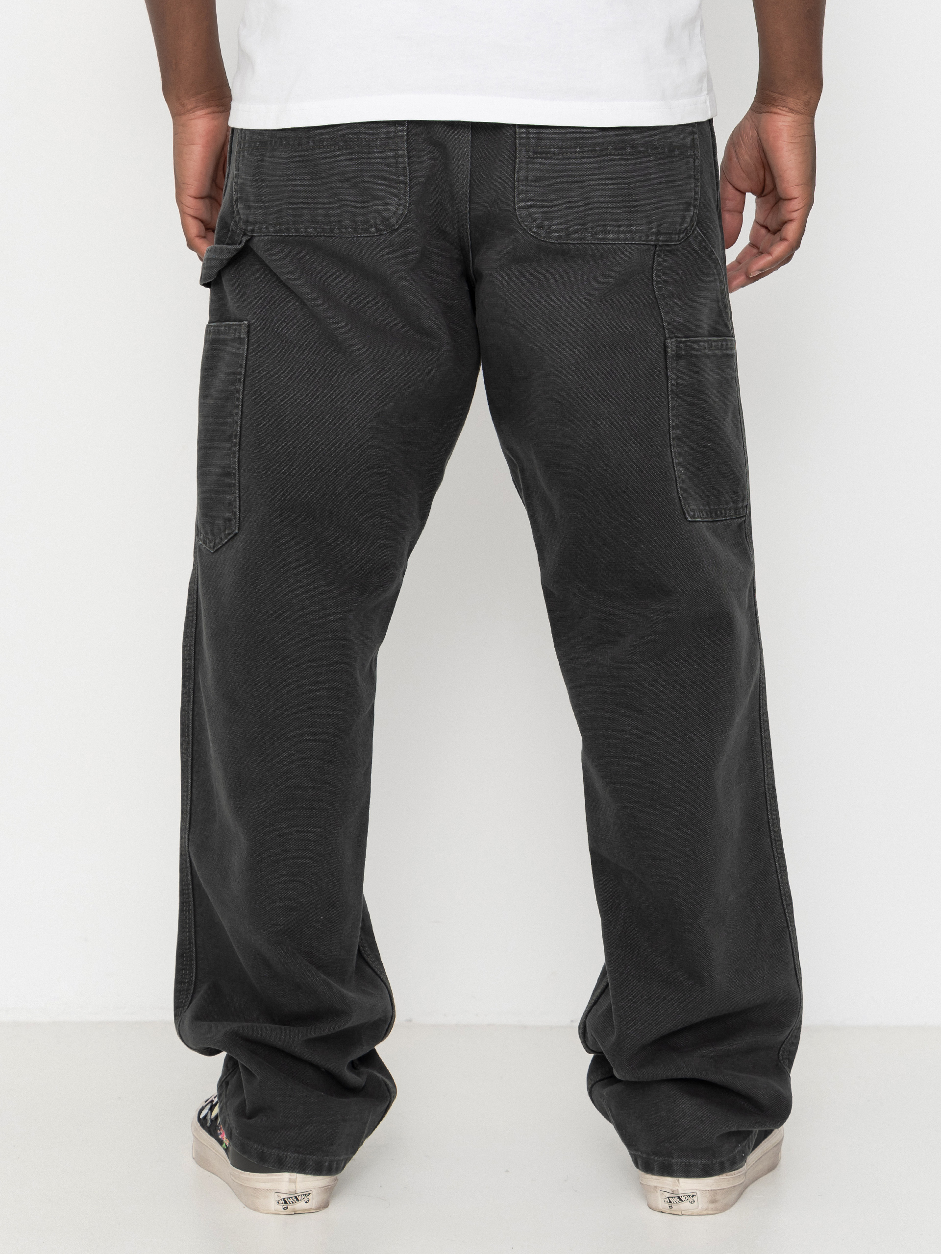 Nohavice Carhartt WIP Single Knee (raven/stone canvas)